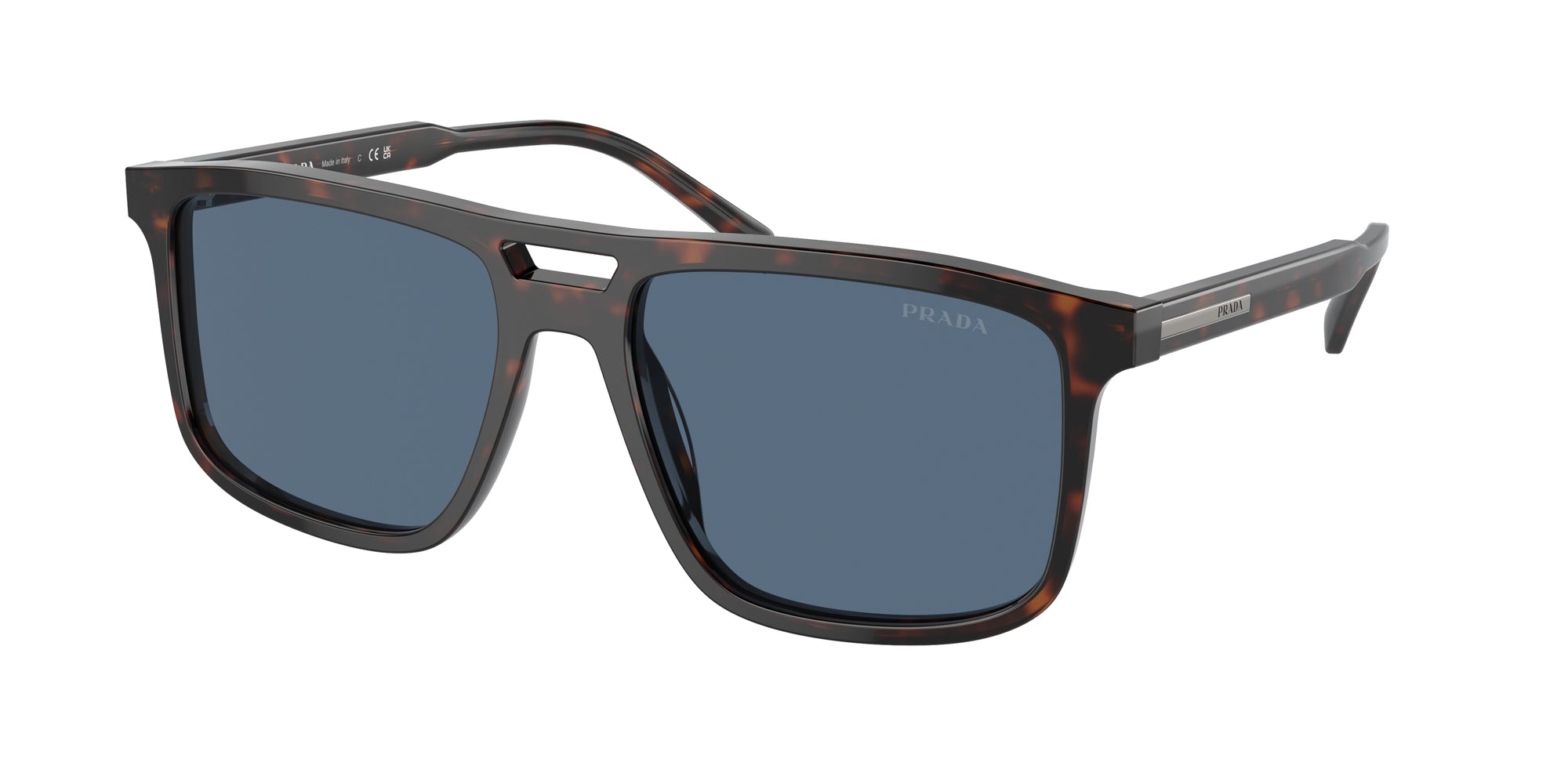Prada Uomo Prada PR A22S 17N06A Occhiali da sole Acetato Tartaruga Blu Squadrata Normale Prada Uomo Prada PR A22S 17N06A Occhiali da sole Acetato Tartaruga Blu Squadrata Normale
