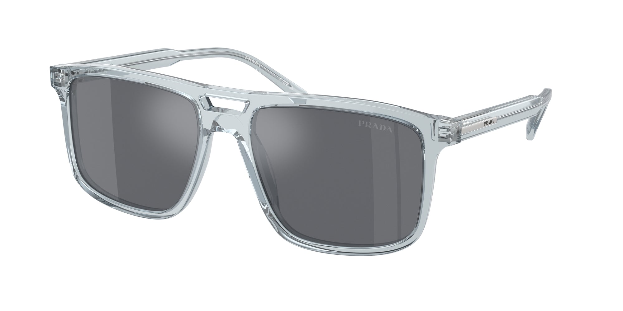 Prada Uomo Prada PR A22S 19T175 Occhiali da sole Acetato Blu Grigio Squadrata Normale Flash Prada Uomo Prada PR A22S 19T175 Occhiali da sole Acetato Blu Grigio Squadrata Normale Flash