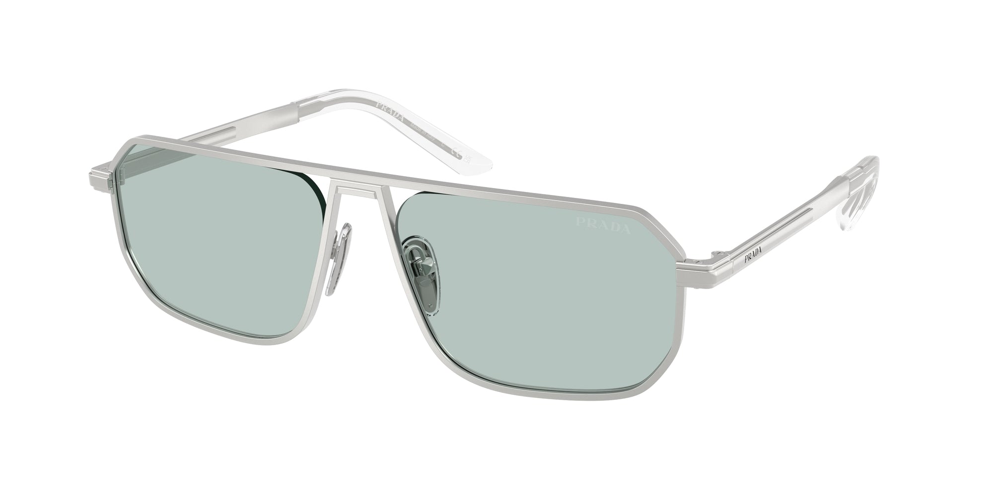 Prada Uomo Prada PR A53S 27540N Occhiali da sole Acciaio Argento Blu Pillow Normale Prada Uomo Prada PR A53S 27540N Occhiali da sole Acciaio Argento Blu Pillow Normale