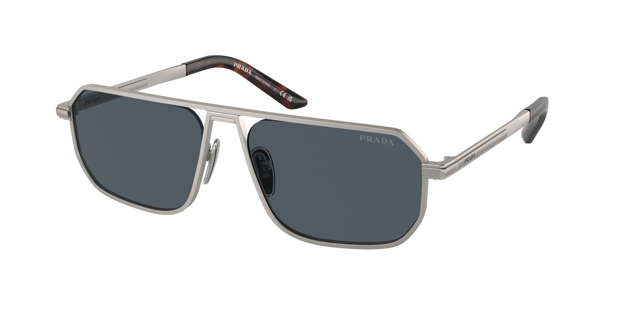 Prada Uomo Prada PR A53S 7CQ09T Occhiali da sole Metallo Grigio Grigio Pillow Normale