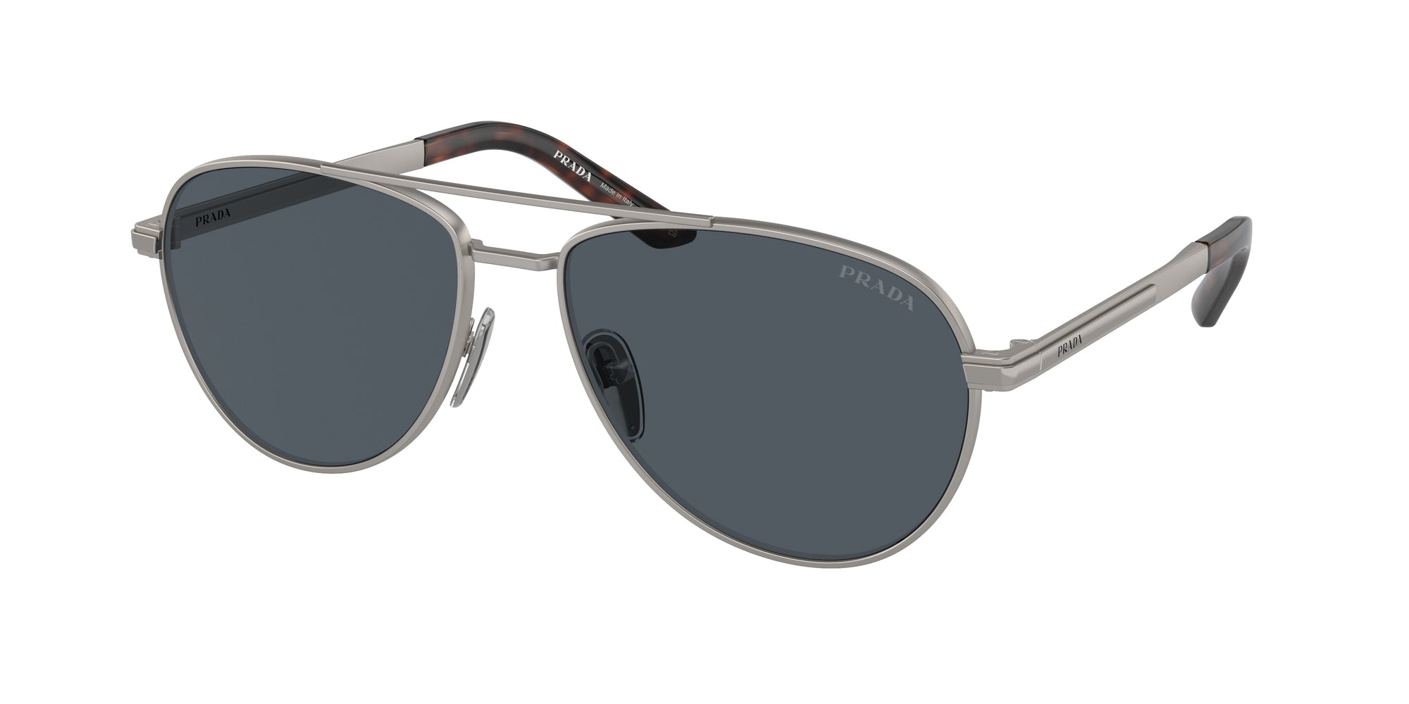 Prada Uomo Prada PR A54S 7CQ09T Occhiali da sole Metallo Grigio Grigio Pilot Normale