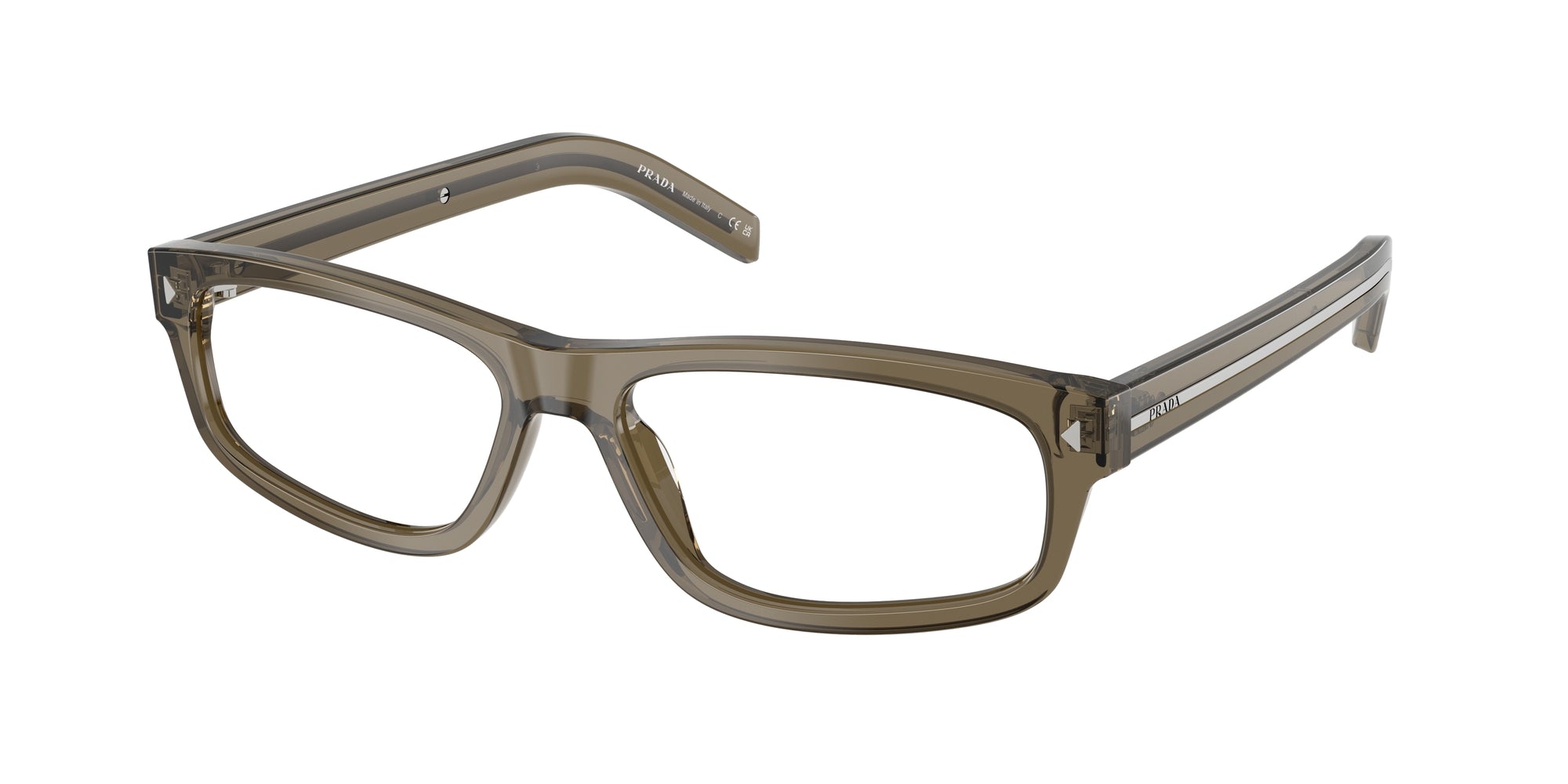 Prada Uomo Prada PR B02V 18T1O1 Montature da vista Acetato Marrone Squadrata Normale