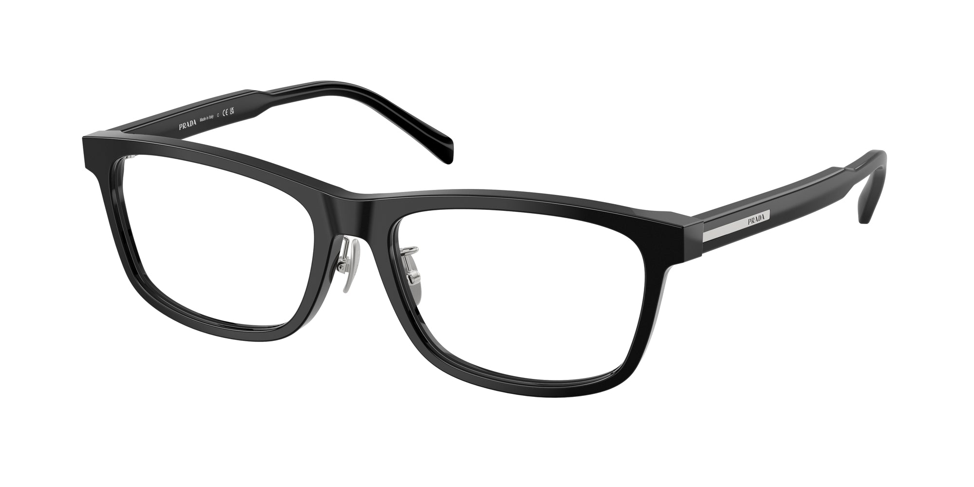 Prada Uomo Prada PR B08VD 16K1O1 Montature da vista Acetato Nero Squadrata Normale