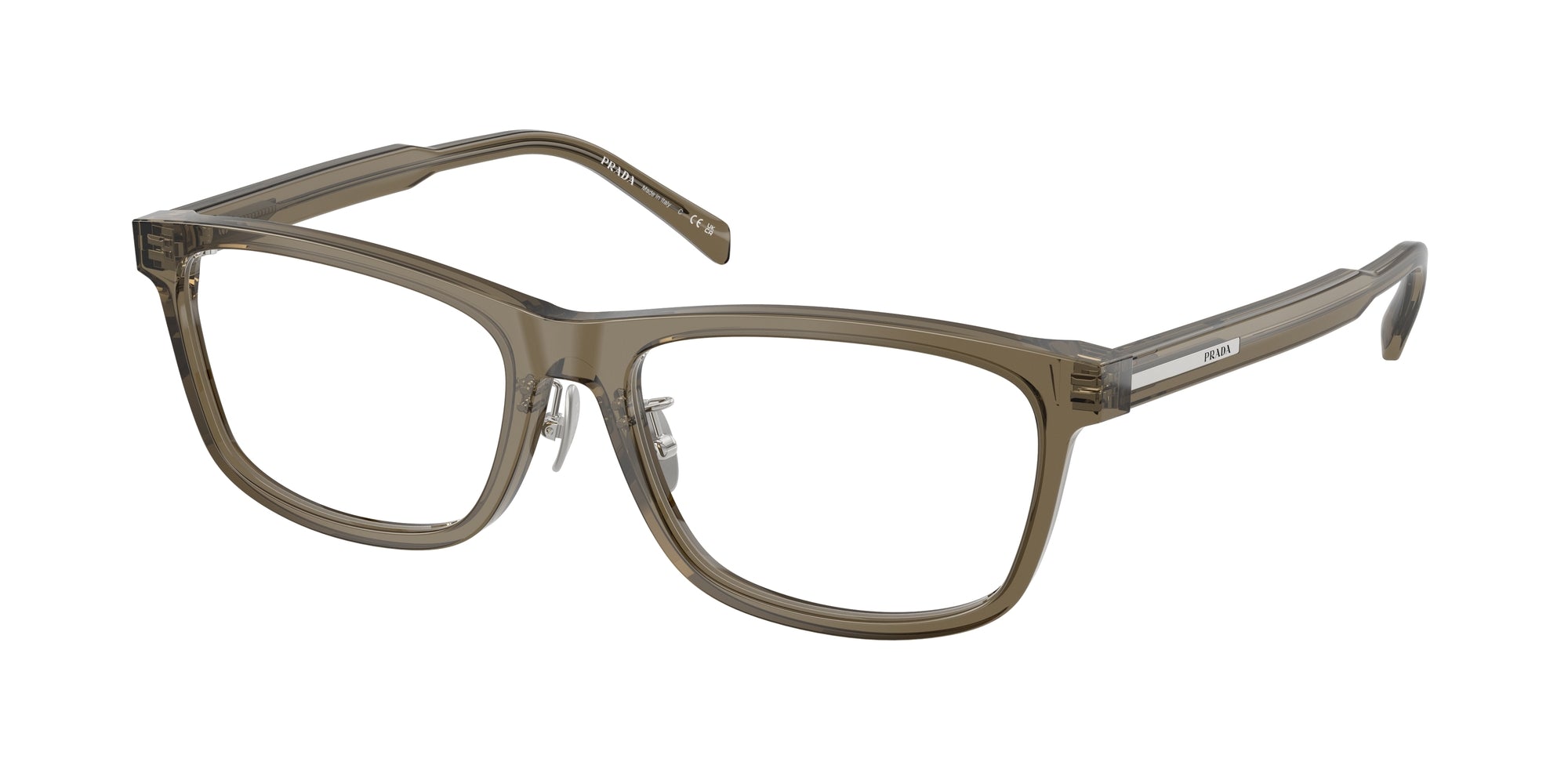 Prada Uomo Prada PR B08VD 18T1O1 Montature da vista Acetato Marrone Squadrata Normale Prada Uomo Prada PR B08VD 18T1O1 Montature da vista Acetato Marrone Squadrata Normale