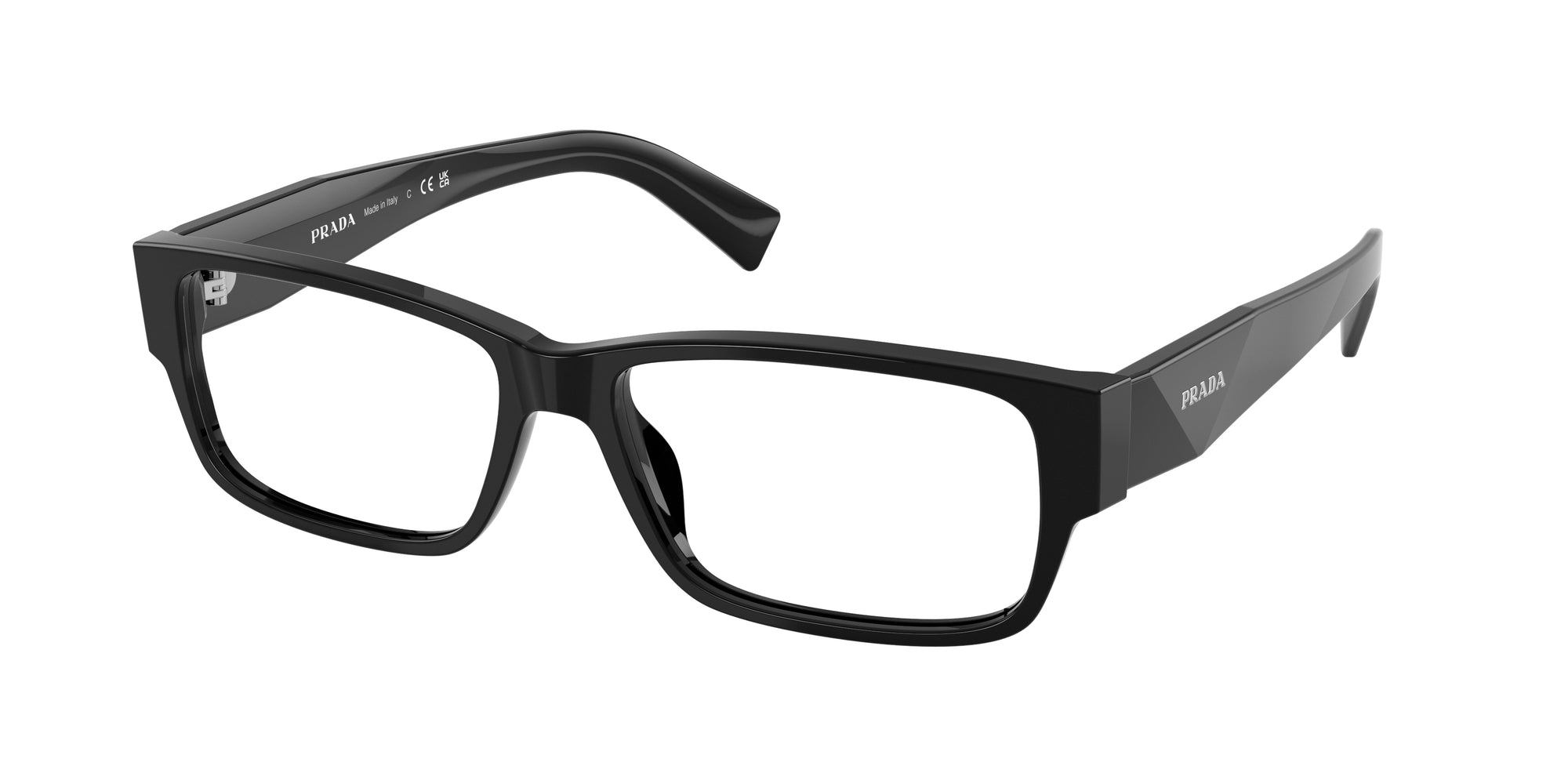 Prada Uomo Prada PR B09V 16K1O1 Montature da vista Acetato Nero Squadrata Normale Prada Uomo Prada PR B09V 16K1O1 Montature da vista Acetato Nero Squadrata Normale