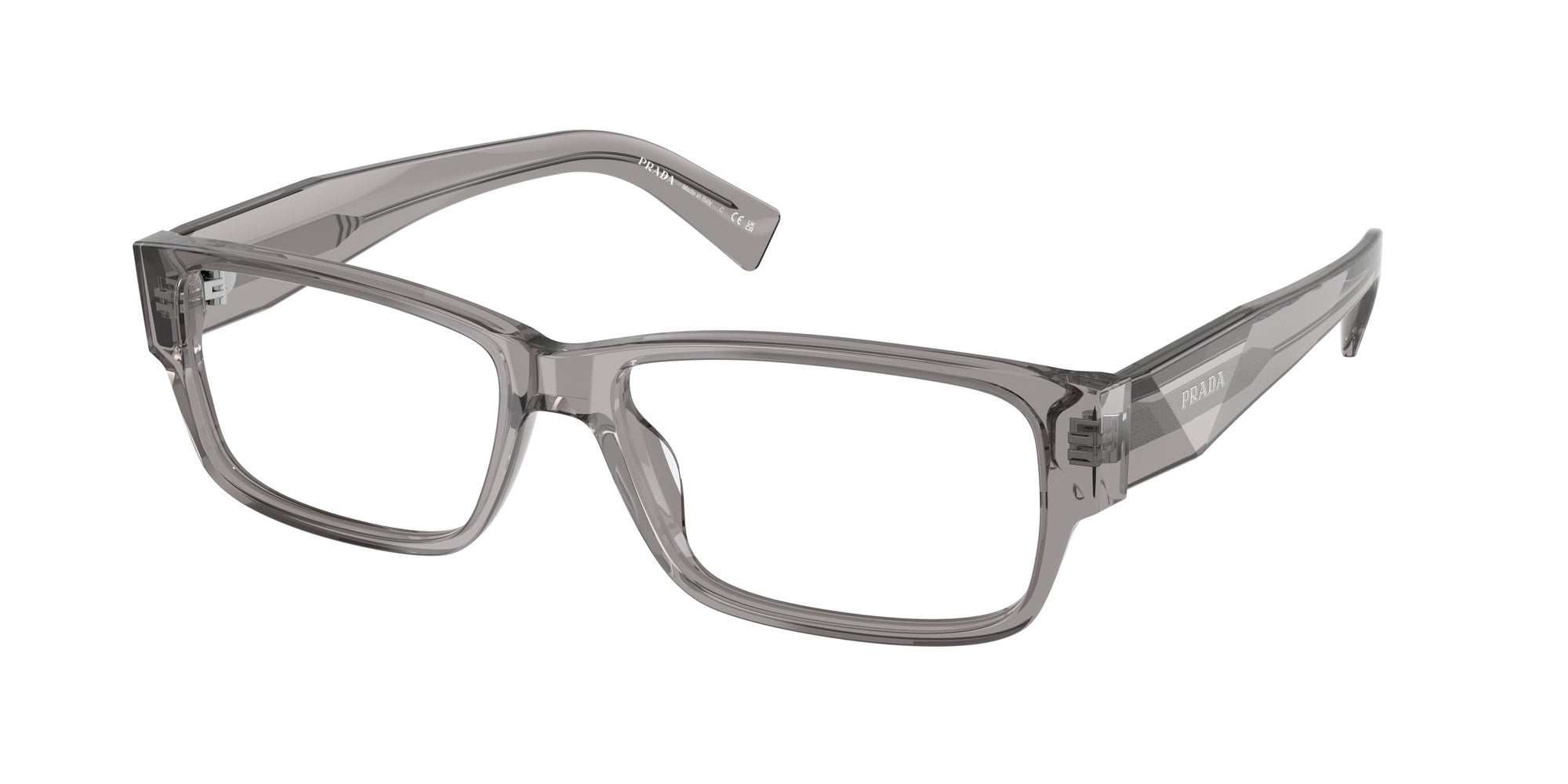 Prada Uomo Prada PR B09V 16Z1O1 Montature da vista Acetato Grigio Squadrata Normale Prada Uomo Prada PR B09V 16Z1O1 Montature da vista Acetato Grigio Squadrata Normale
