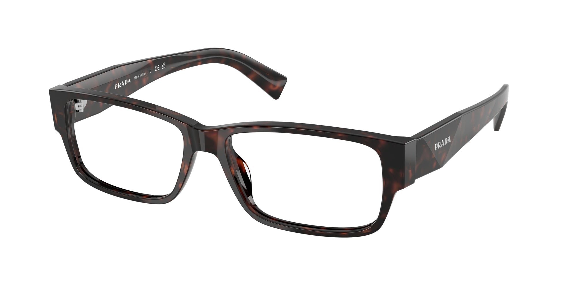 Prada Uomo Prada PR B09V 17N1O1 Montature da vista Acetato Tartaruga Squadrata Normale