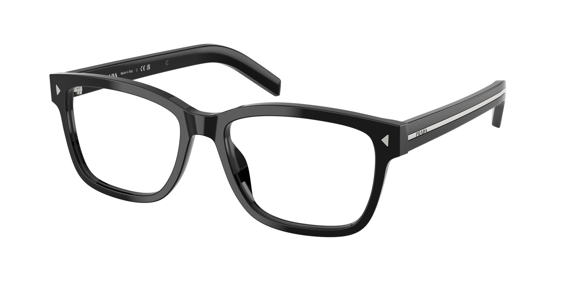 Prada Uomo Prada PR B10V 16K1O1 Montature da vista Acetato Nero Squadrata Normale
