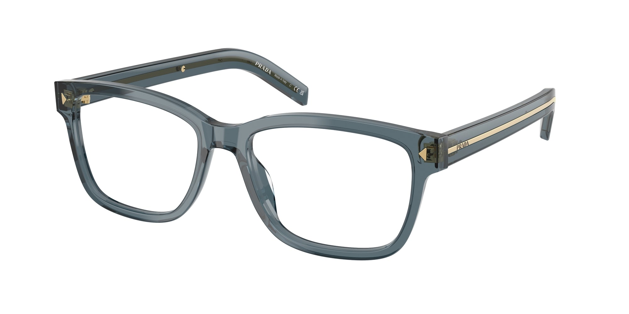 Prada Uomo Prada PR B10V 17T1O1 Montature da vista Acetato Blu Squadrata Normale Prada Uomo Prada PR B10V 17T1O1 Montature da vista Acetato Blu Squadrata Normale