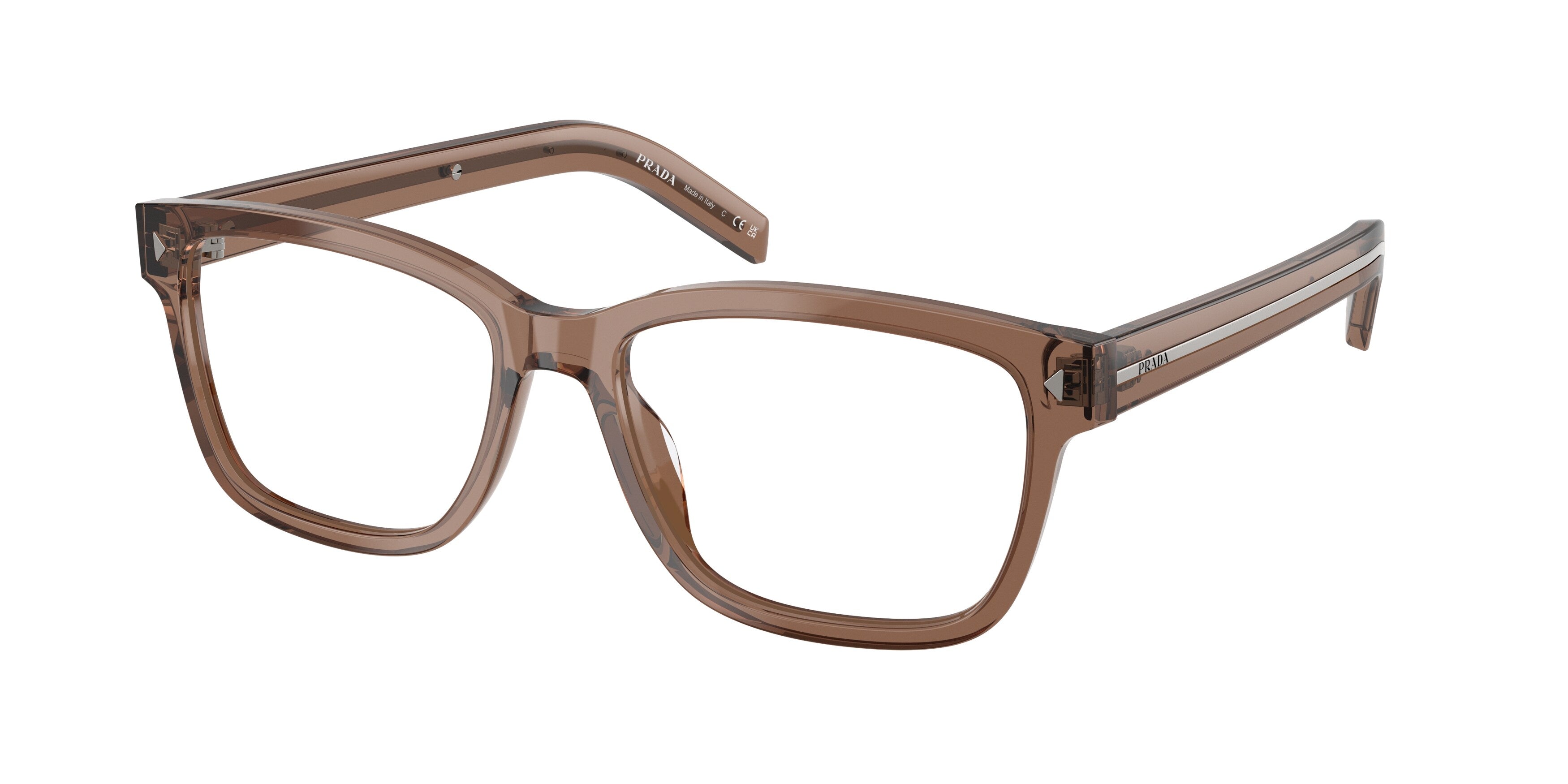 Prada Uomo Prada PR B10V 28I1O1 Montature da vista Acetato Trasparente Trasparente Squadrata Normale