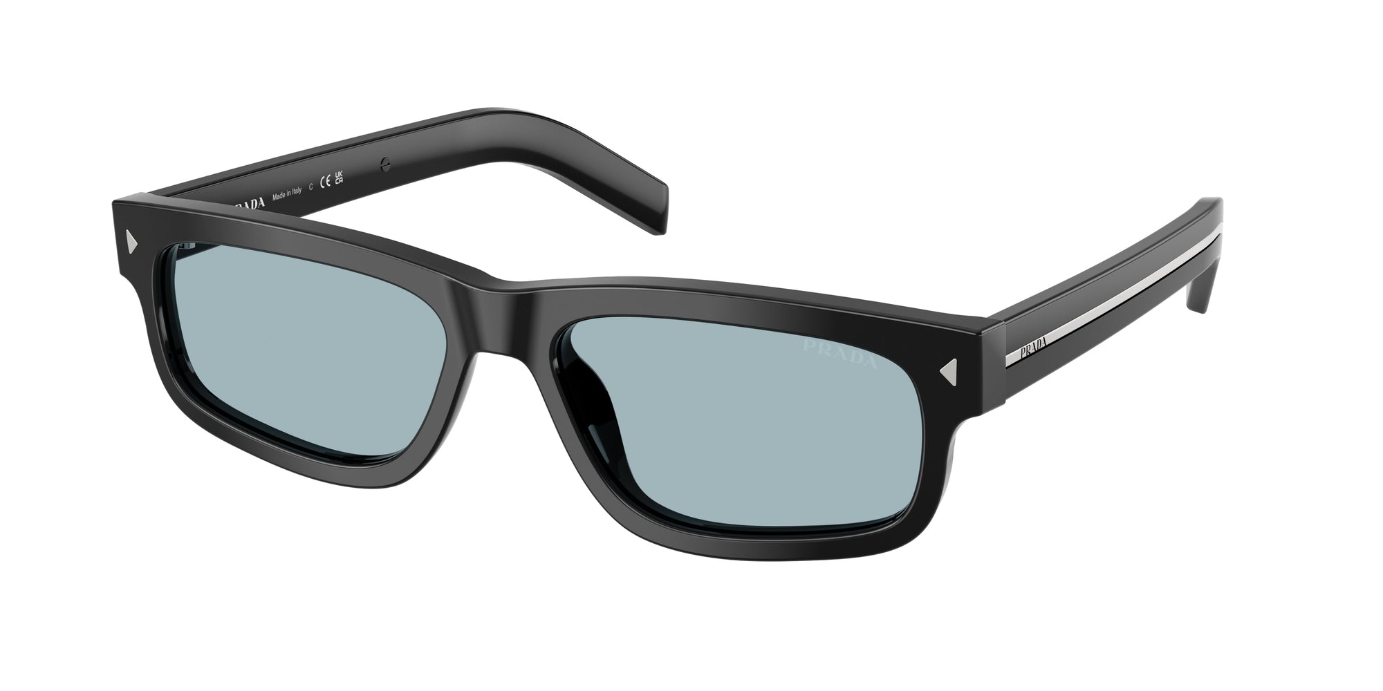 Prada Uomo Prada PR B11S 16K60P Occhiali da sole Acetato Nero Blu Squadrata Normale