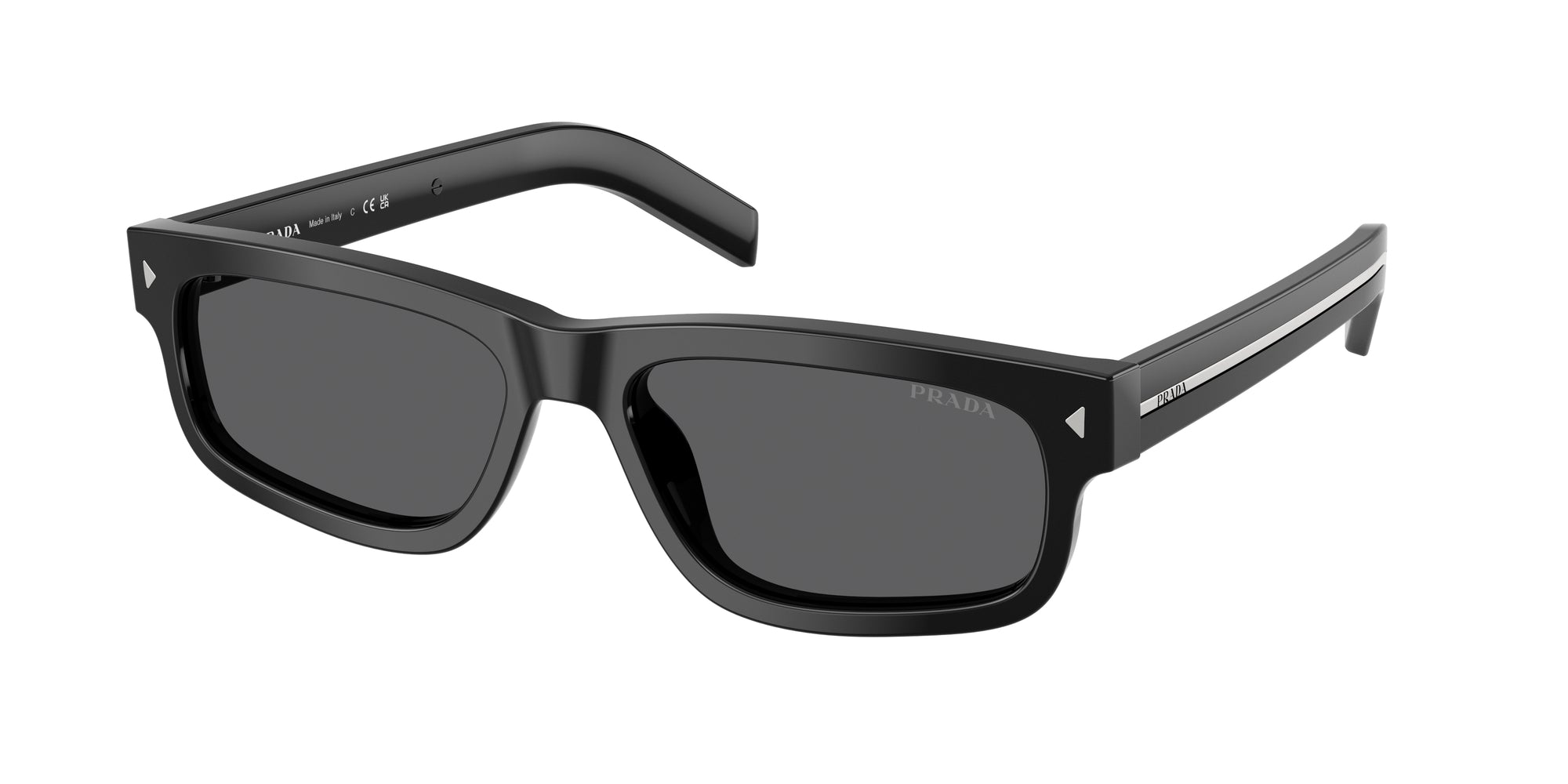 Prada Uomo Prada PR B11S 16K731 Occhiali da sole Acetato Nero Grigio Squadrata Normale Prada Uomo Prada PR B11S 16K731 Occhiali da sole Acetato Nero Grigio Squadrata Normale
