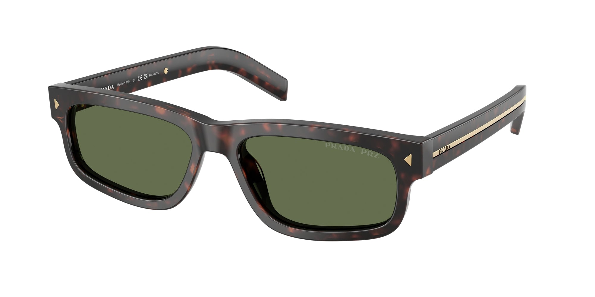 Prada Uomo Prada PR B11S 17N20G Occhiali da sole Acetato Tartaruga Verde Squadrata Polarizzata Prada Uomo Prada PR B11S 17N20G Occhiali da sole Acetato Tartaruga Verde Squadrata Polarizzata