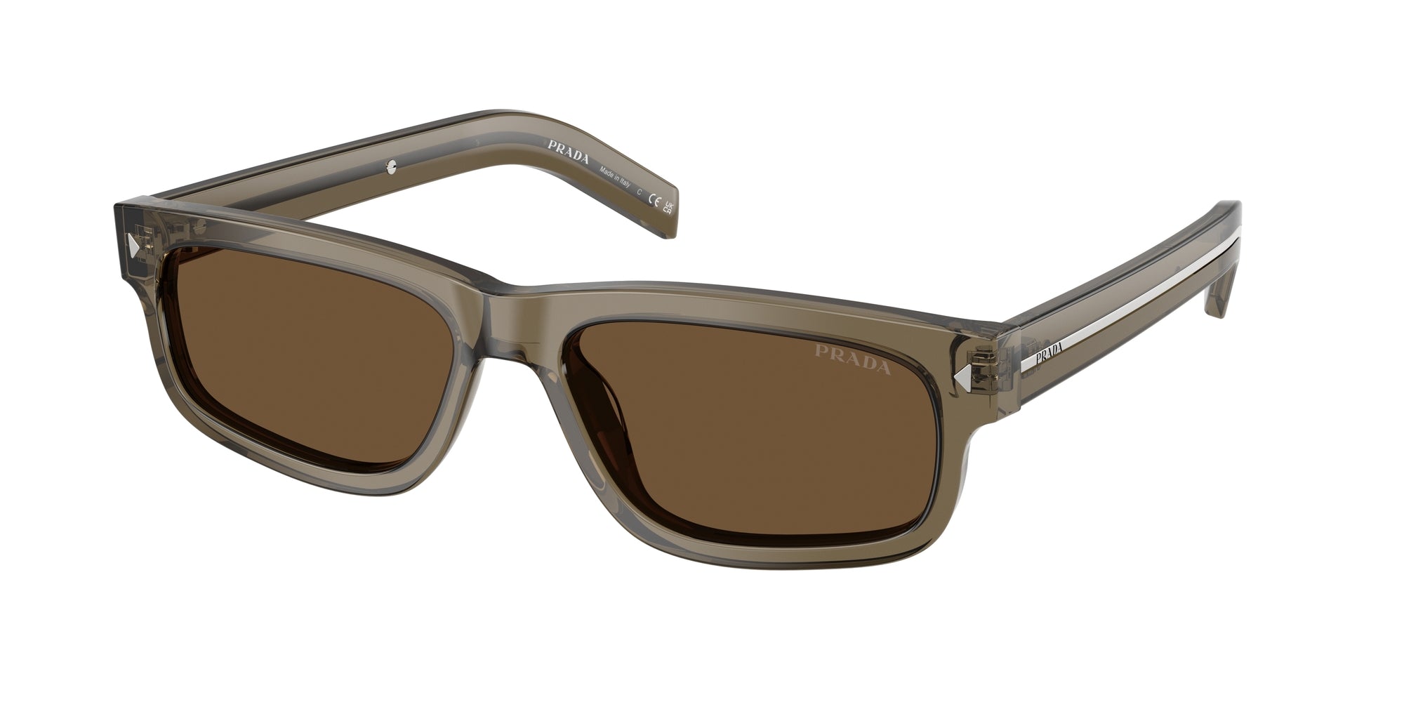 Prada Uomo Prada PR B11S 18T70F Occhiali da sole Acetato Marrone Marrone Squadrata Normale Prada Uomo Prada PR B11S 18T70F Occhiali da sole Acetato Marrone Marrone Squadrata Normale