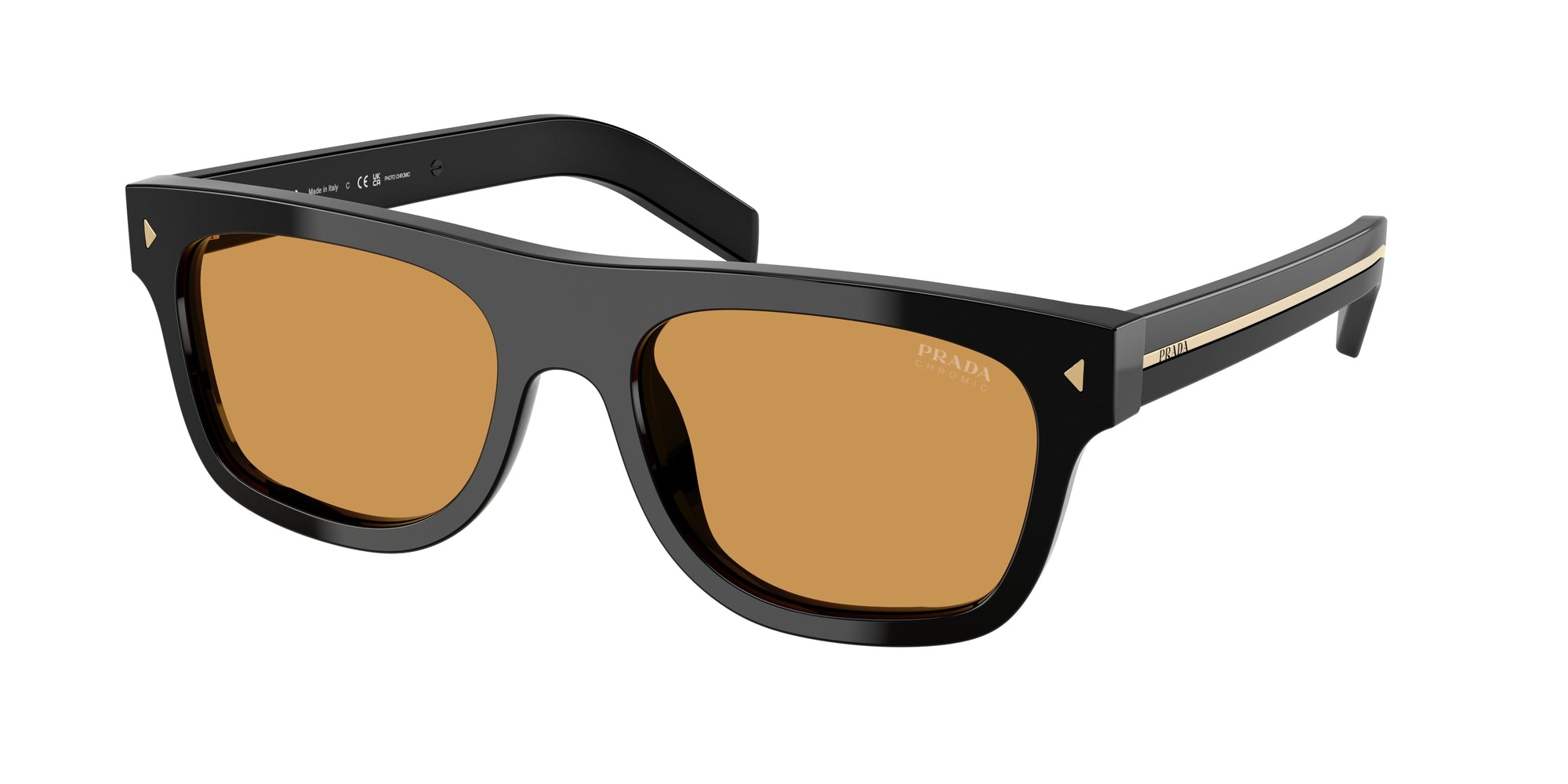Prada Uomo Prada PR B12S 16K60F Occhiali da sole Acetato Nero Marrone Pillow Fotocromatiche Prada Uomo Prada PR B12S 16K60F Occhiali da sole Acetato Nero Marrone Pillow Fotocromatiche