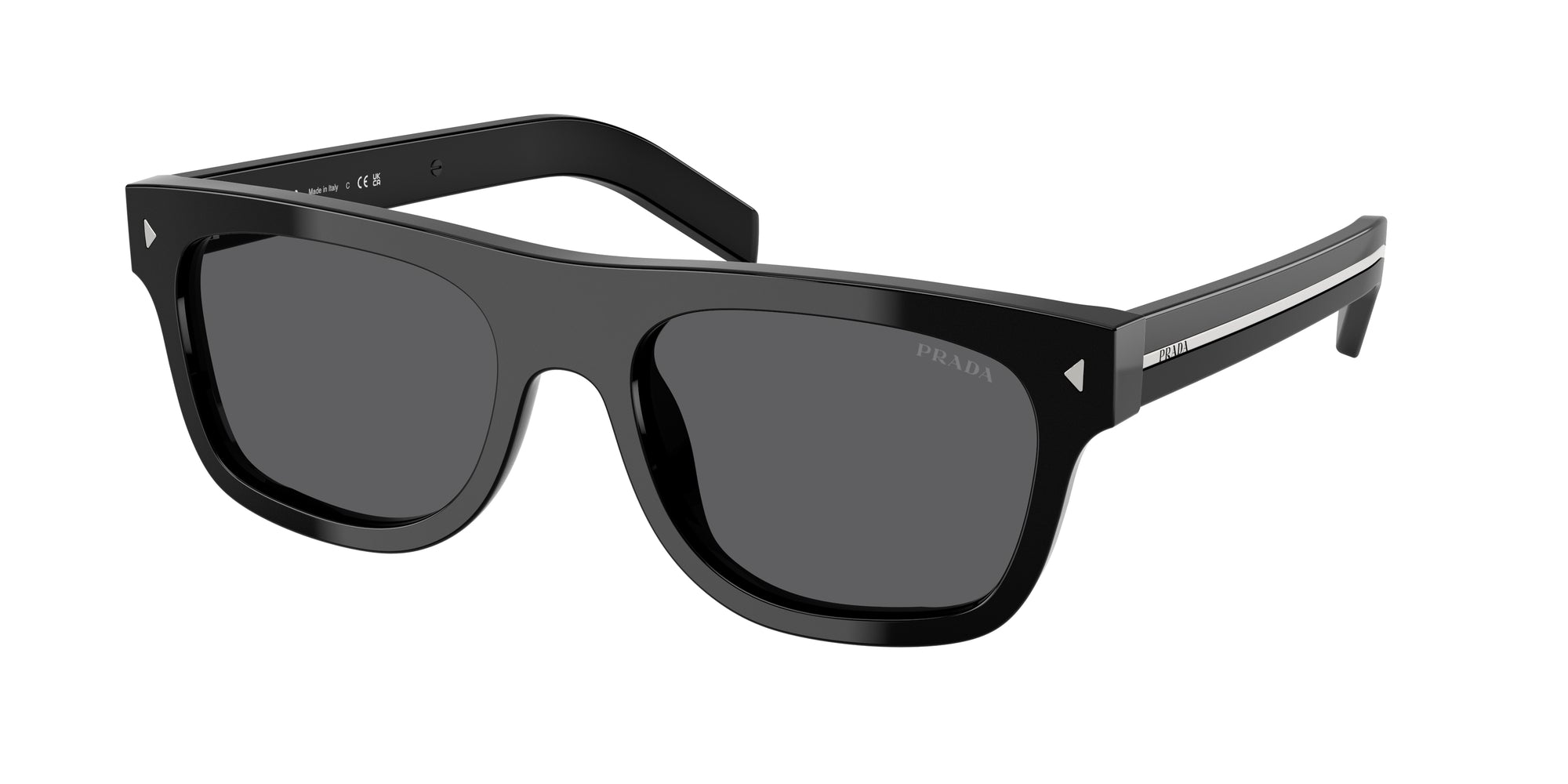 Prada Uomo Prada PR B12S 16K731 Occhiali da sole Acetato Nero Grigio Pillow Normale Prada Uomo Prada PR B12S 16K731 Occhiali da sole Acetato Nero Grigio Pillow Normale