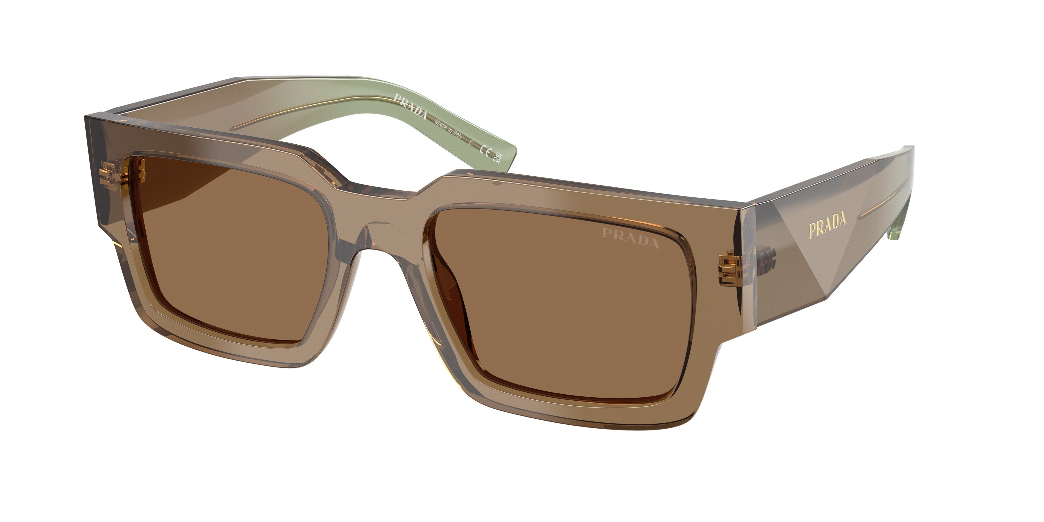 Prada Uomo Prada PR B17S 29E90F Occhiali da sole Acetato Marrone Marrone Squadrata Normale Prada Uomo Prada PR B17S 29E90F Occhiali da sole Acetato Marrone Marrone Squadrata Normale