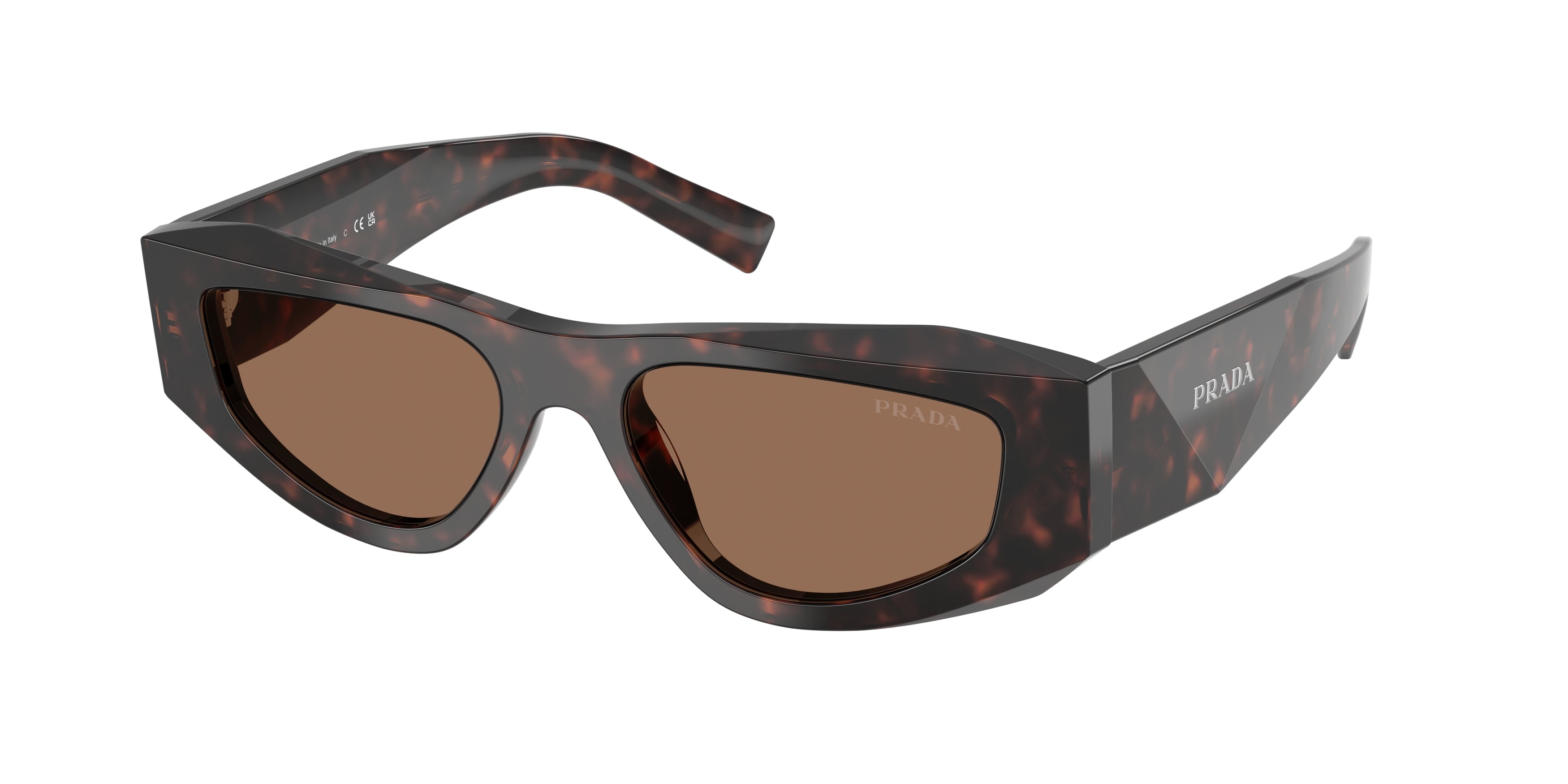 Prada Uomo Prada PR B19S 17N06B Occhiali da sole Acetato Tartaruga Marrone Pillow Normale