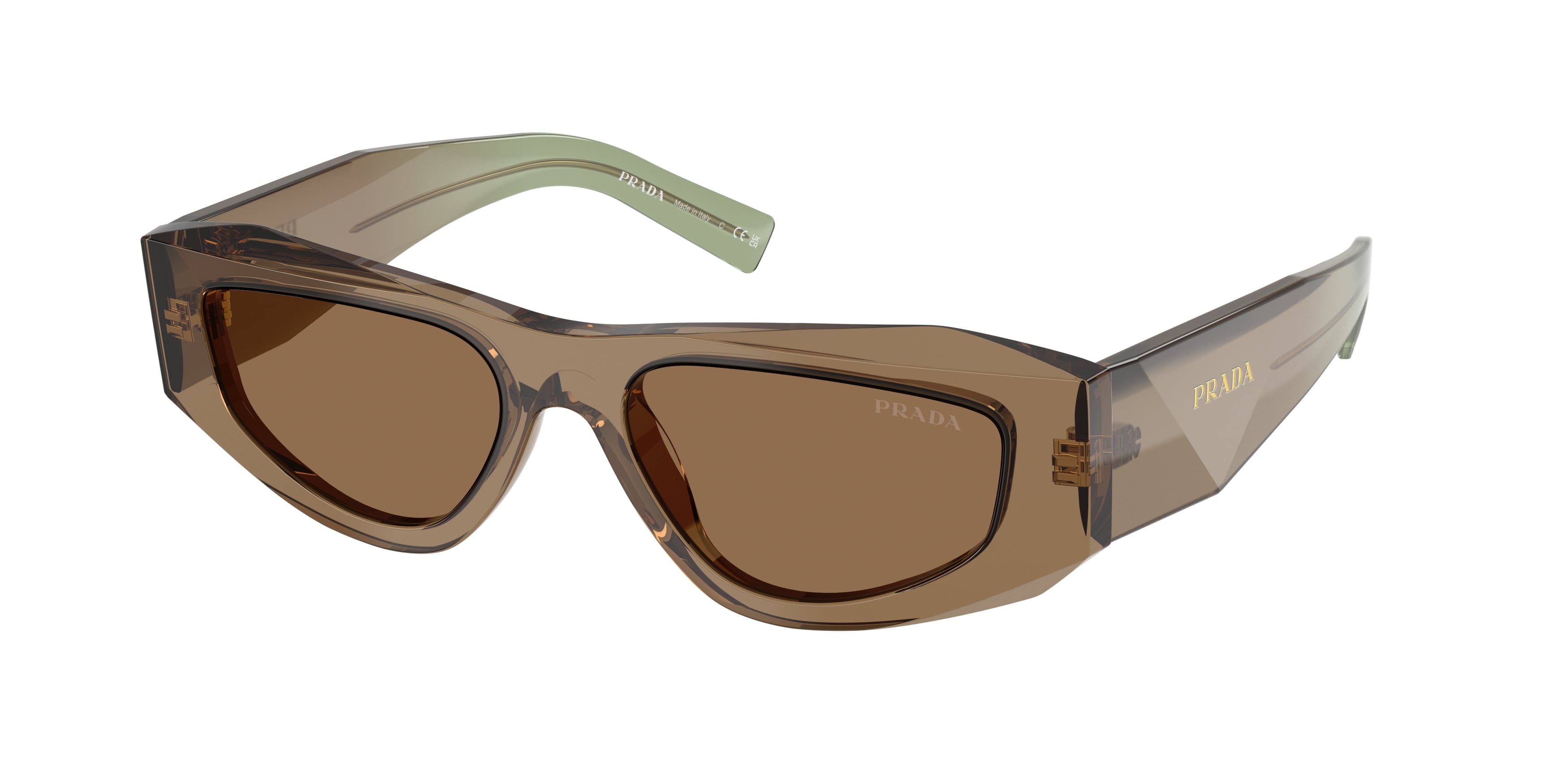 Prada Uomo Prada PR B19S 29E90F Occhiali da sole Acetato Marrone Marrone Pillow Normale