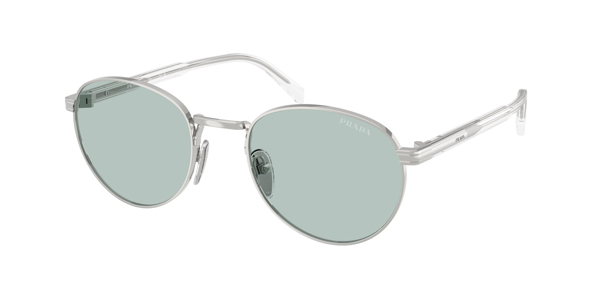 Prada Uomo Prada PR B51S 1BC40N Occhiali da sole Metallo Argento Rotonda Normale