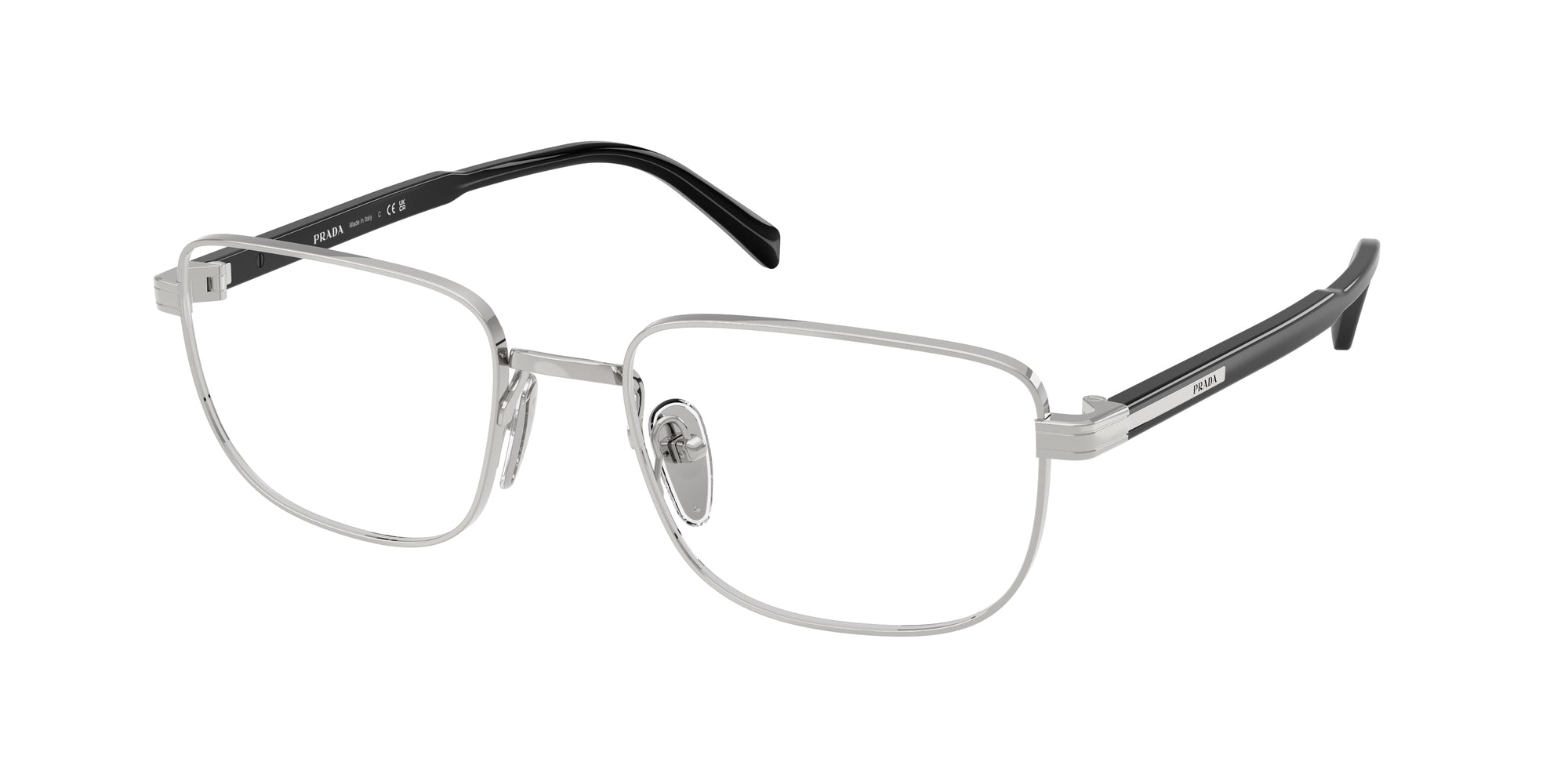 Prada Uomo Prada PR B51V 1BC1O1 Montature da vista Argento Squadrata Normale Prada Uomo Prada PR B51V 1BC1O1 Montature da vista Argento Squadrata Normale