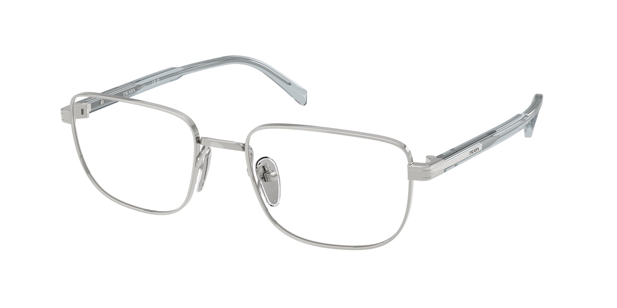 Prada Uomo Prada PR B51V 29B1O1 Montature da vista Argento Squadrata Normale Prada Uomo Prada PR B51V 29B1O1 Montature da vista Argento Squadrata Normale