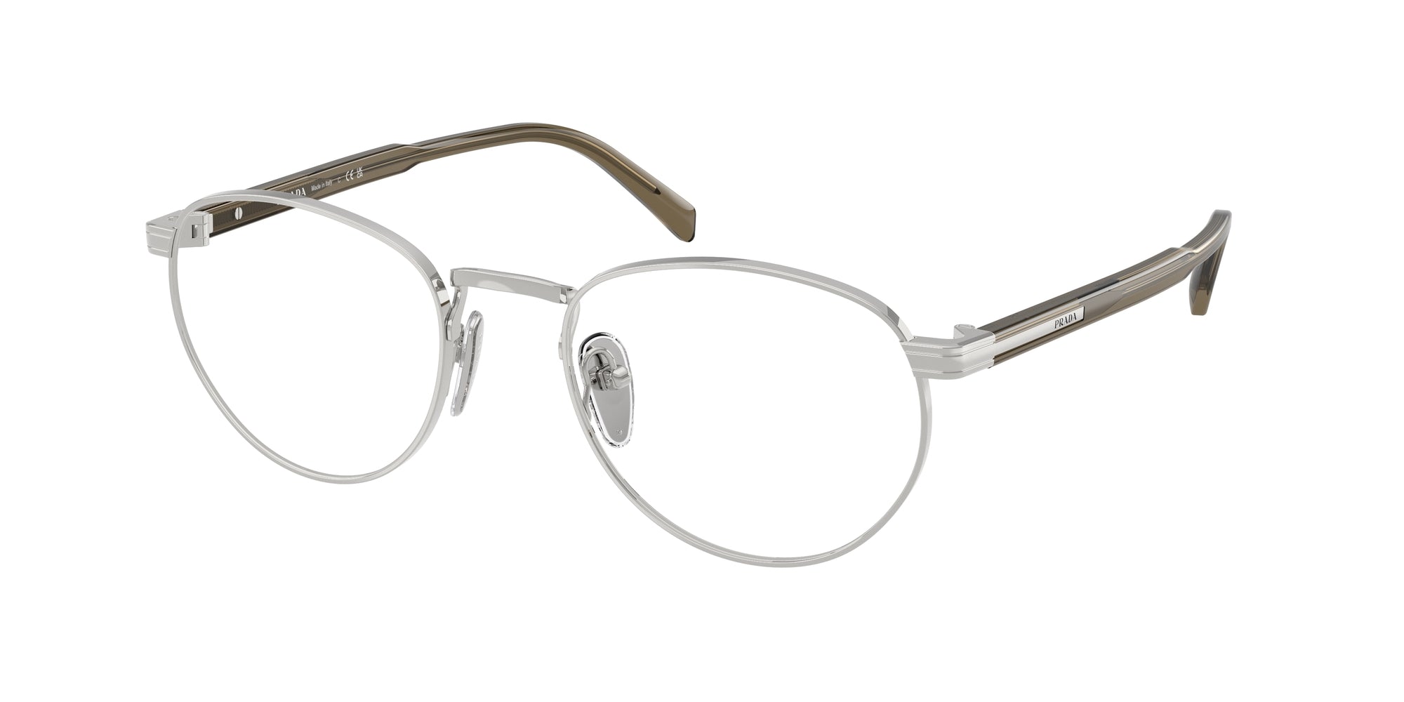 Prada Uomo Prada PR B52V 11U1O1 Montature da vista Metallo Argento Pantos Normale