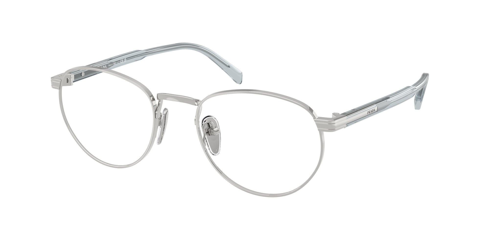 Prada Uomo Prada PR B52V 29B1O1 Montature da vista Metallo Argento Trasparente Pantos Normale