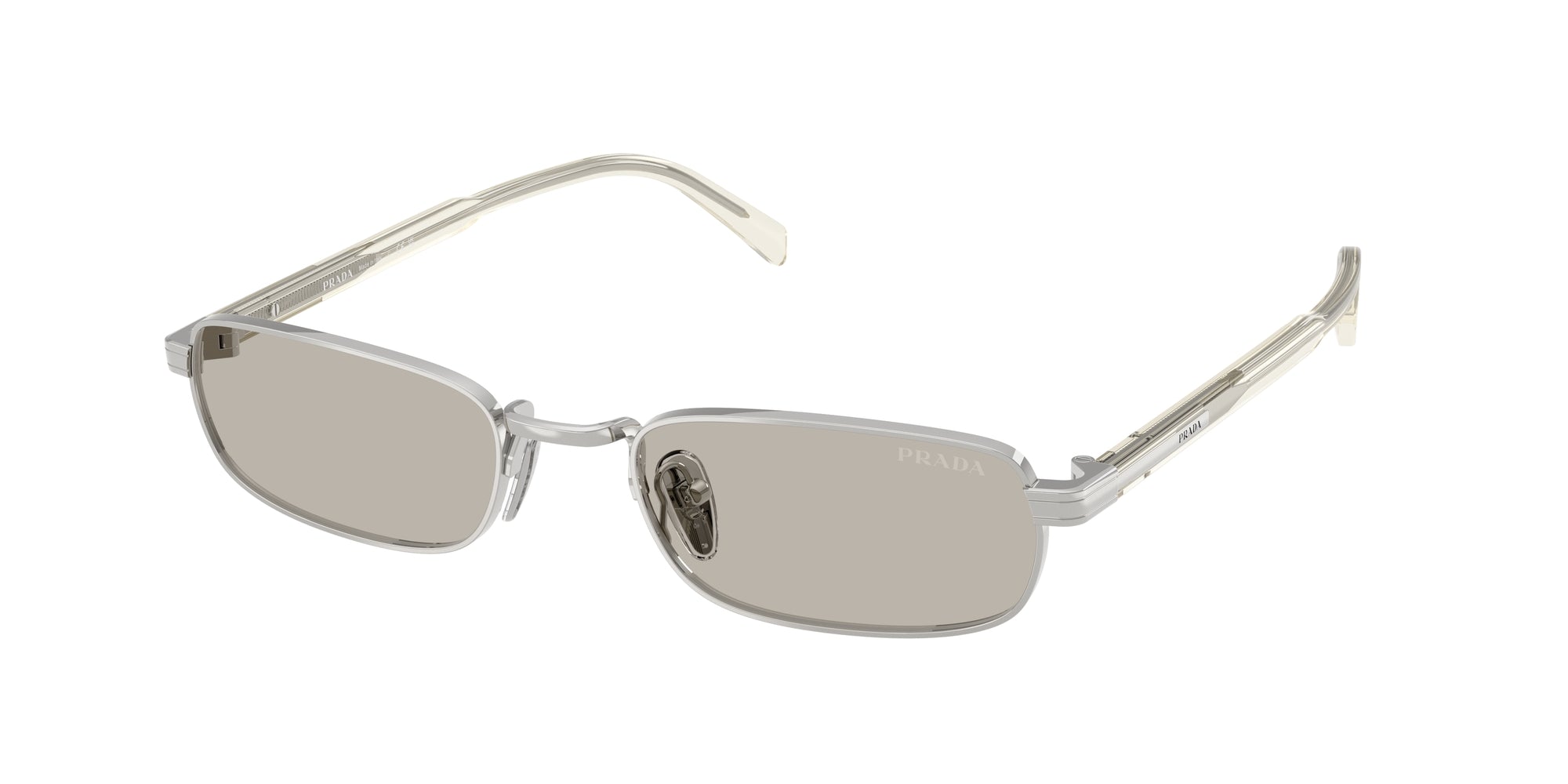 Prada Uomo Prada PR B54S 1BC30P Occhiali da sole Metallo Argento Marrone Squadrata Normale Prada Uomo Prada PR B54S 1BC30P Occhiali da sole Metallo Argento Marrone Squadrata Normale