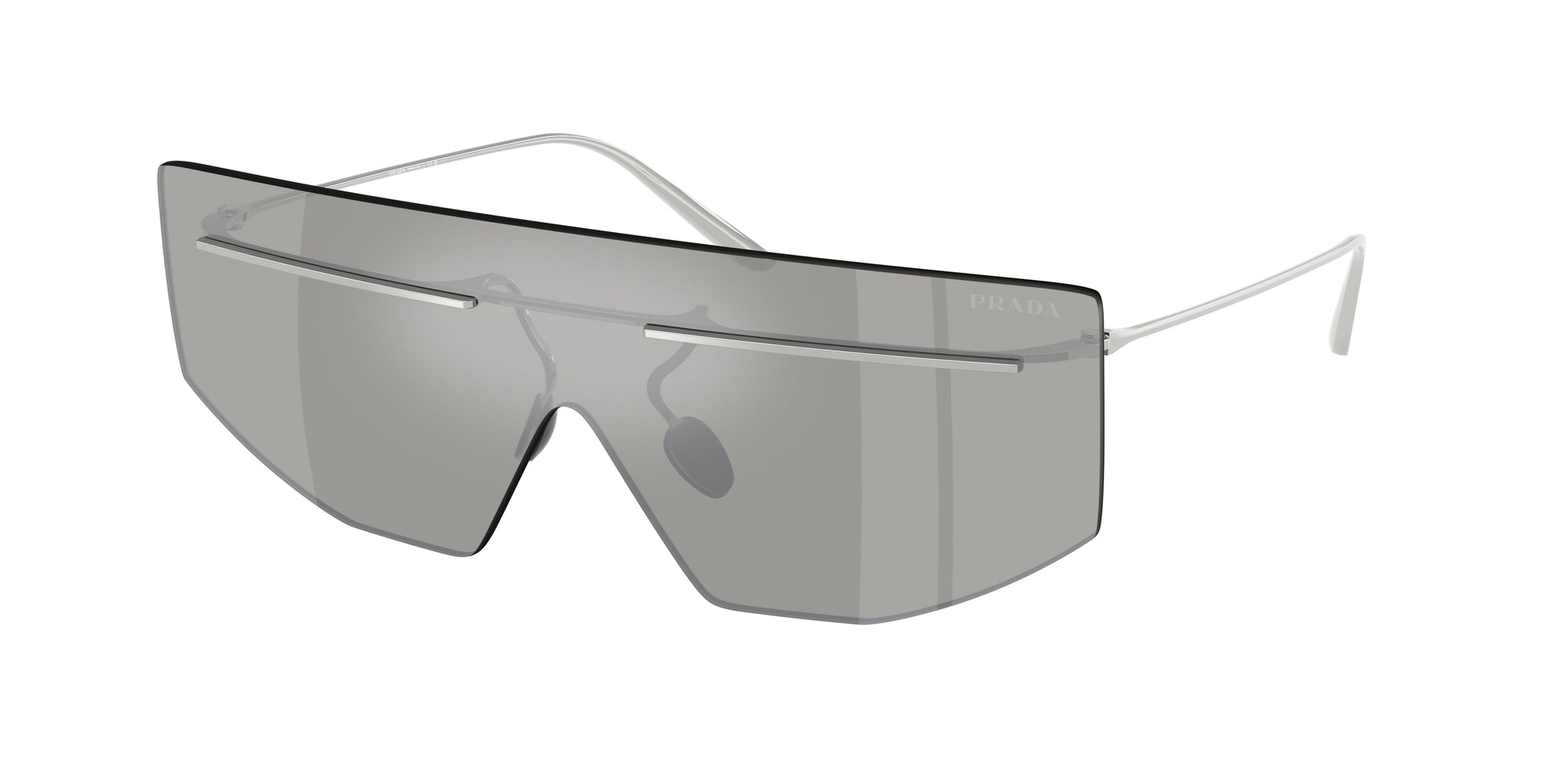 Prada Uomo Prada PR B55S 1BC60N Occhiali da sole Metallo Argento Grigio Geometrica Specchiate Prada Uomo Prada PR B55S 1BC60N Occhiali da sole Metallo Argento Grigio Geometrica Specchiate