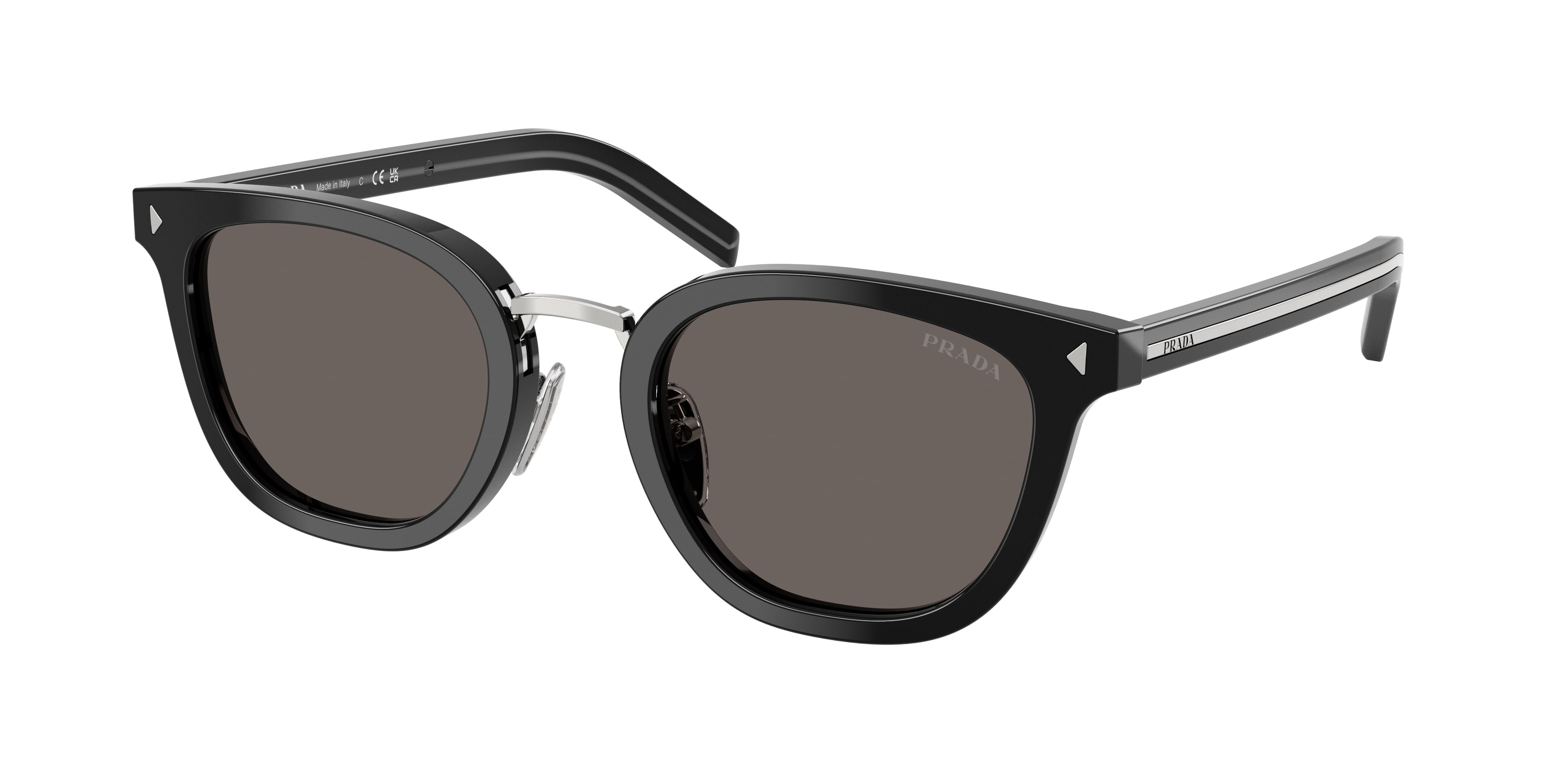 Prada Uomo Prada PR C01SD 16K731 Occhiali da sole Acetato Nero Grigio Cat Eye Normale
