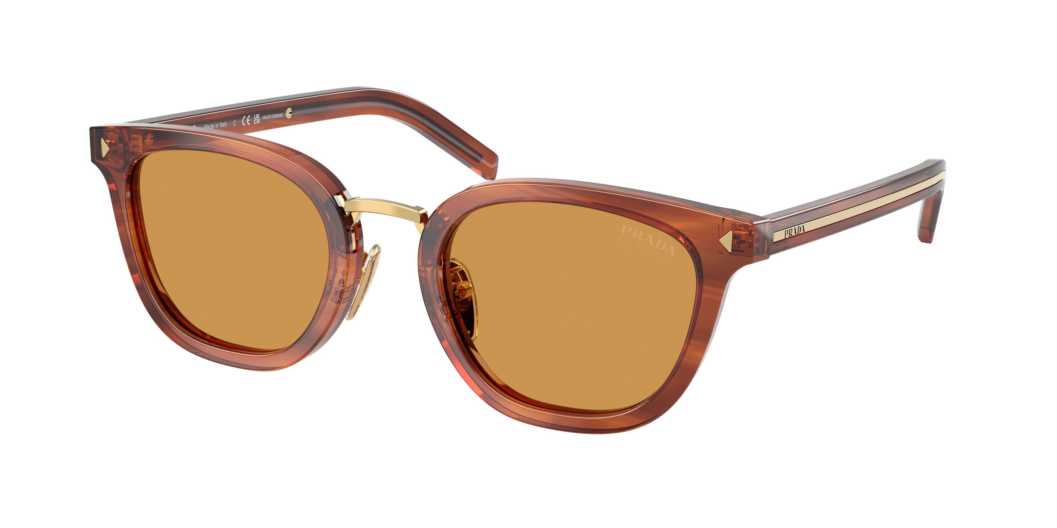 Prada Uomo Prada PR C01SD 27F60F Occhiali da sole Acetato Marrone Cat Eye Fotocromatiche Prada Uomo Prada PR C01SD 27F60F Occhiali da sole Acetato Marrone Cat Eye Fotocromatiche