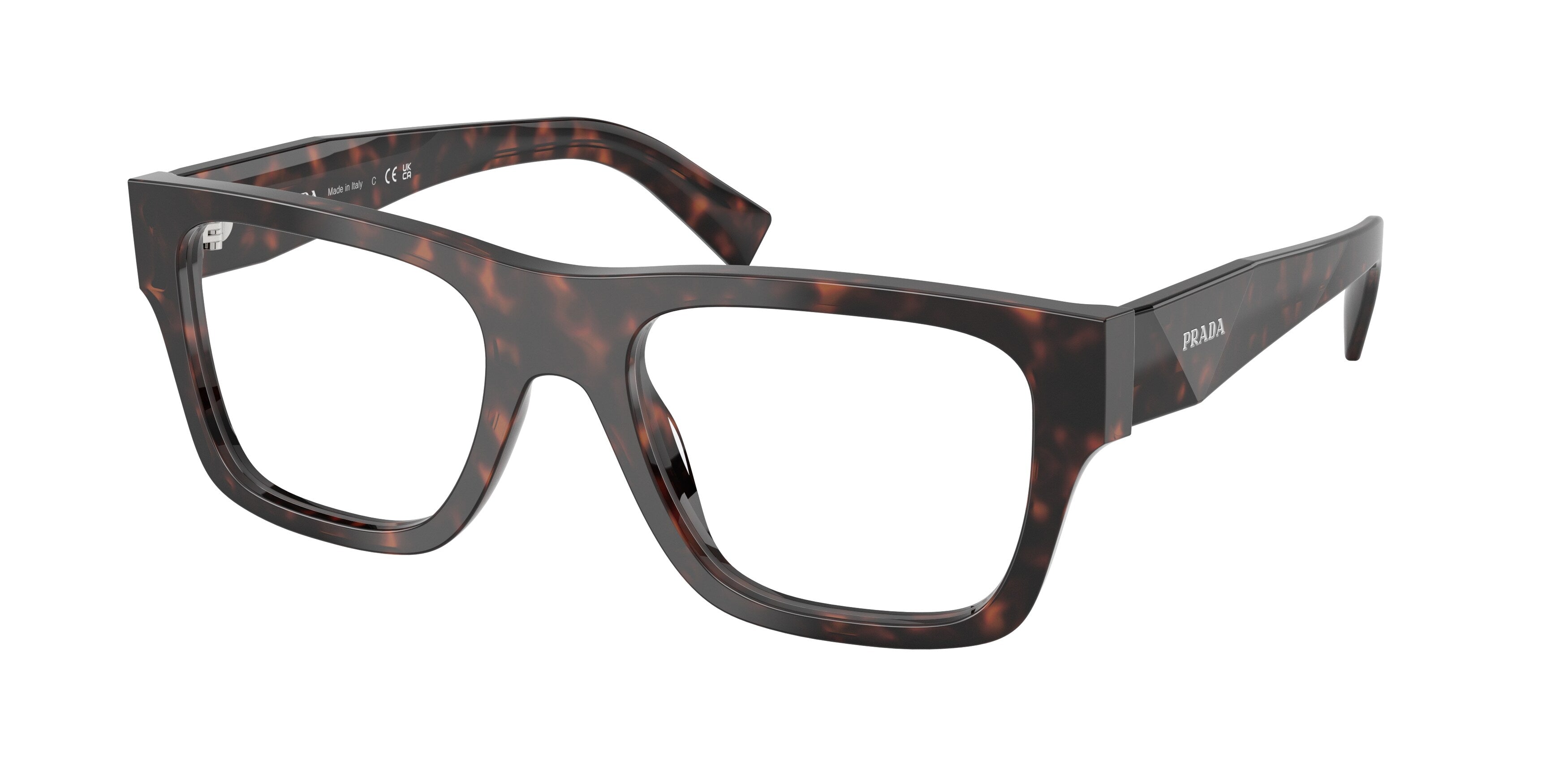 Prada Uomo Prada PR C01V 17N1O1 Montature da vista Acetato Tartaruga Pillow Normale