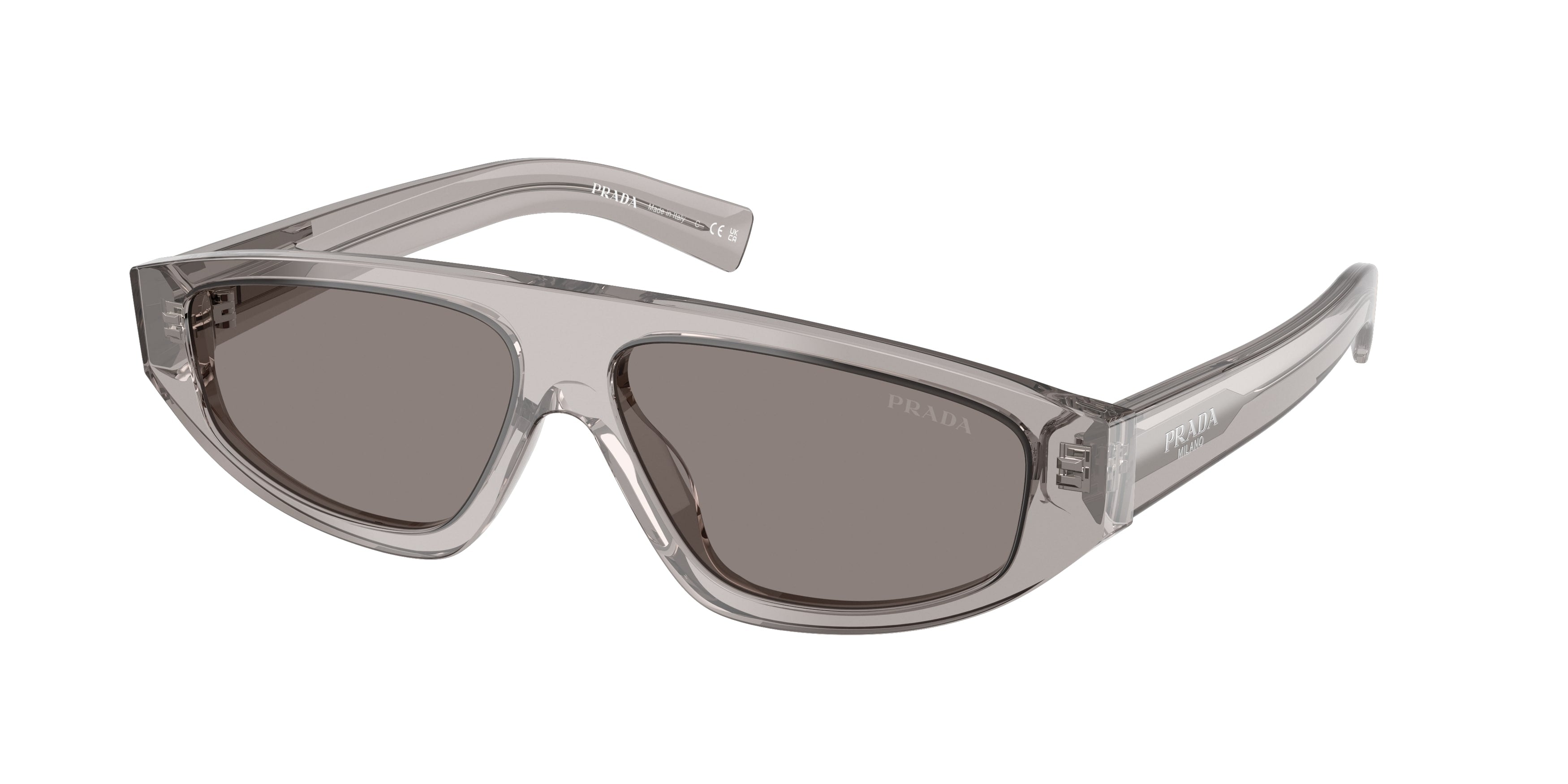Prada Uomo Prada PR C02S 10J80Q Occhiali da sole Acetato Grigio Grigio Geometrica Normale Prada Uomo Prada PR C02S 10J80Q Occhiali da sole Acetato Grigio Grigio Geometrica Normale