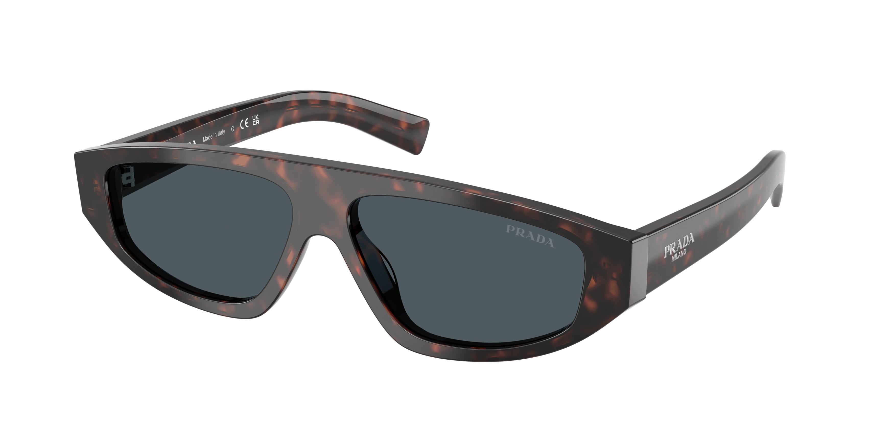 Prada Uomo Prada PR C02S 17N70B Occhiali da sole Acetato Tartaruga Grigio Geometrica Normale