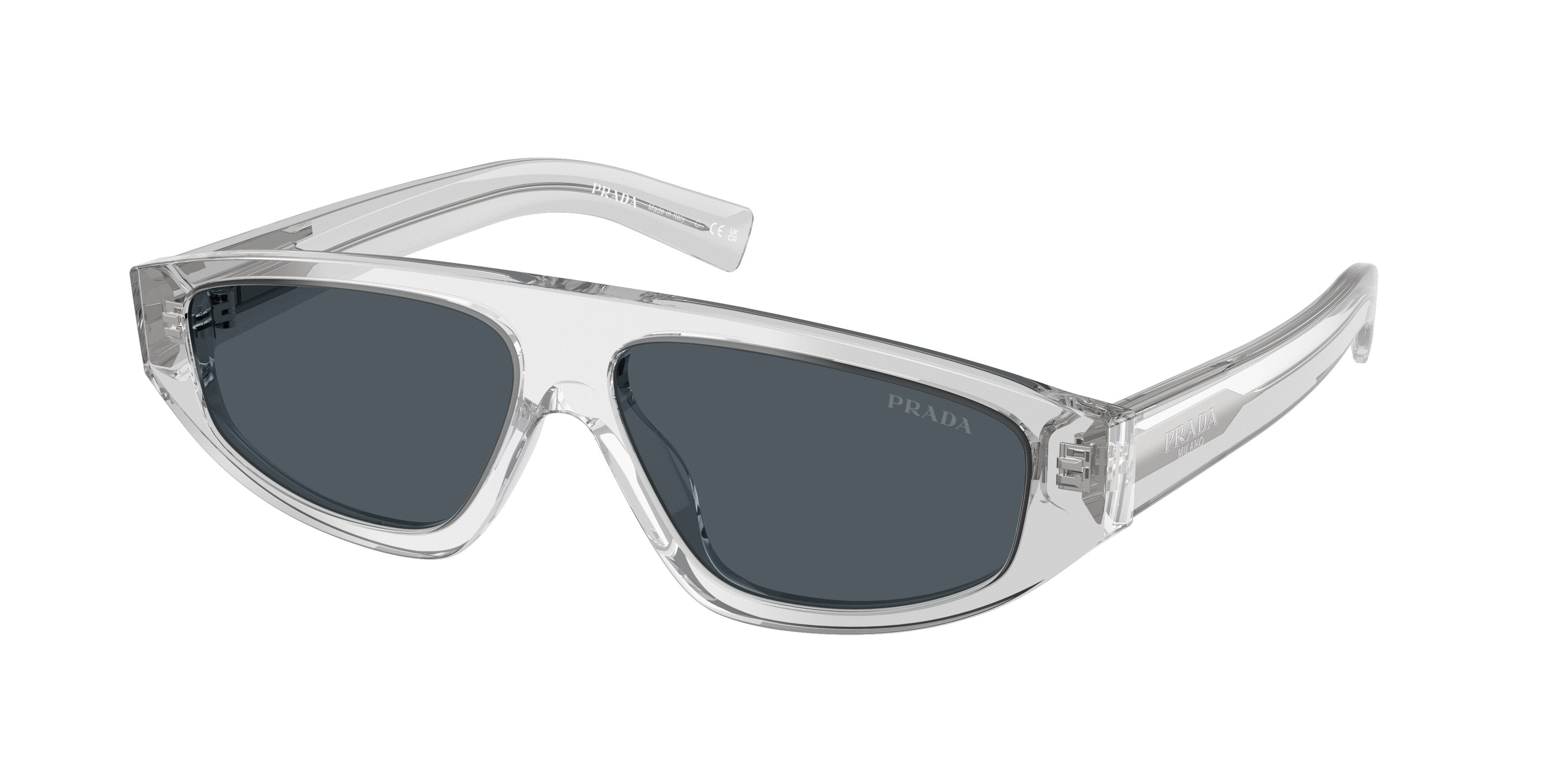 Prada Uomo Prada PR C02S 17P70B Occhiali da sole Acetato Grigio Grigio Geometrica Normale Prada Uomo Prada PR C02S 17P70B Occhiali da sole Acetato Grigio Grigio Geometrica Normale