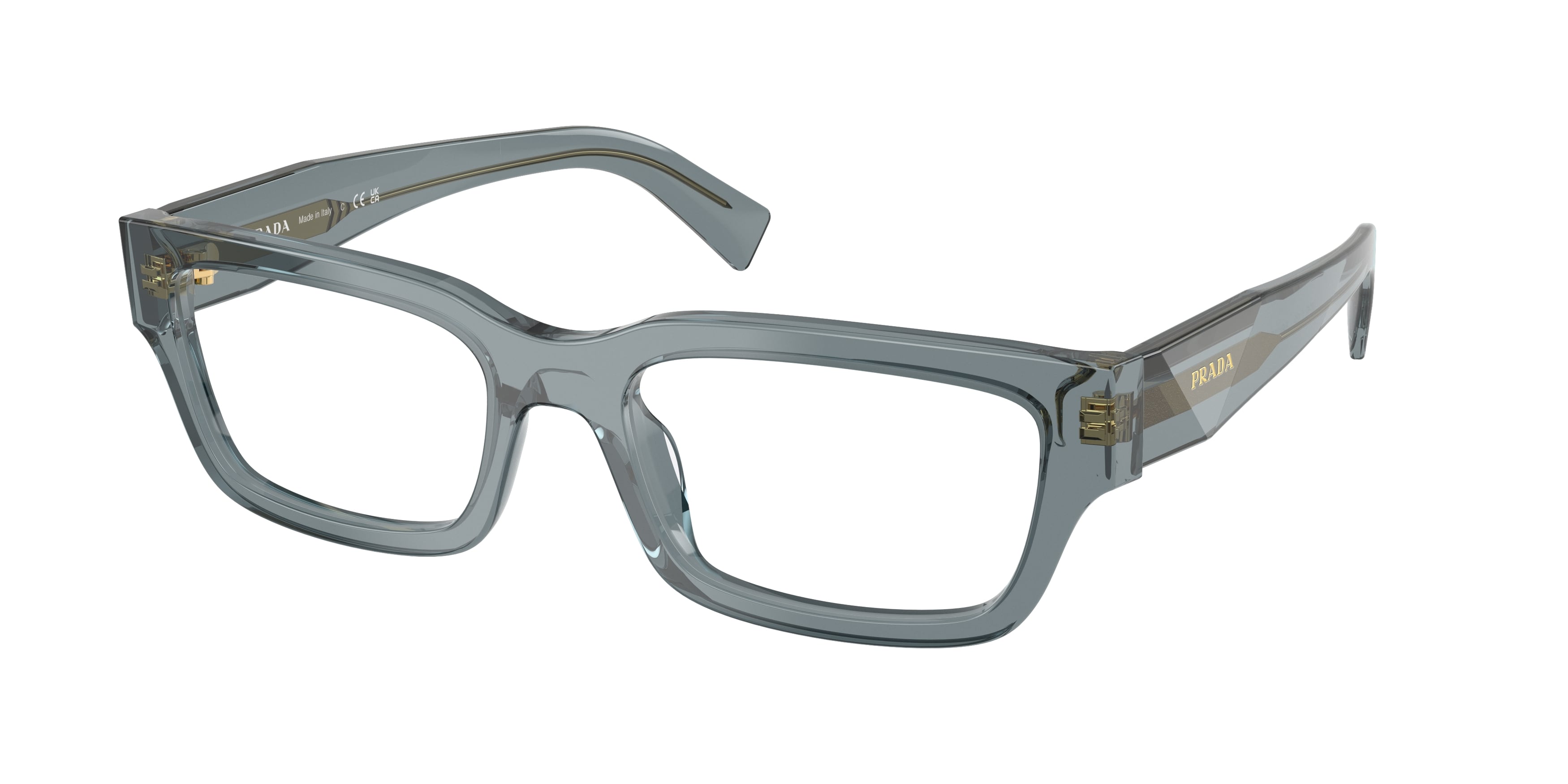 Prada Uomo Prada PR C02V 17T1O1 Montature da vista Acetato Blu Pillow Normale