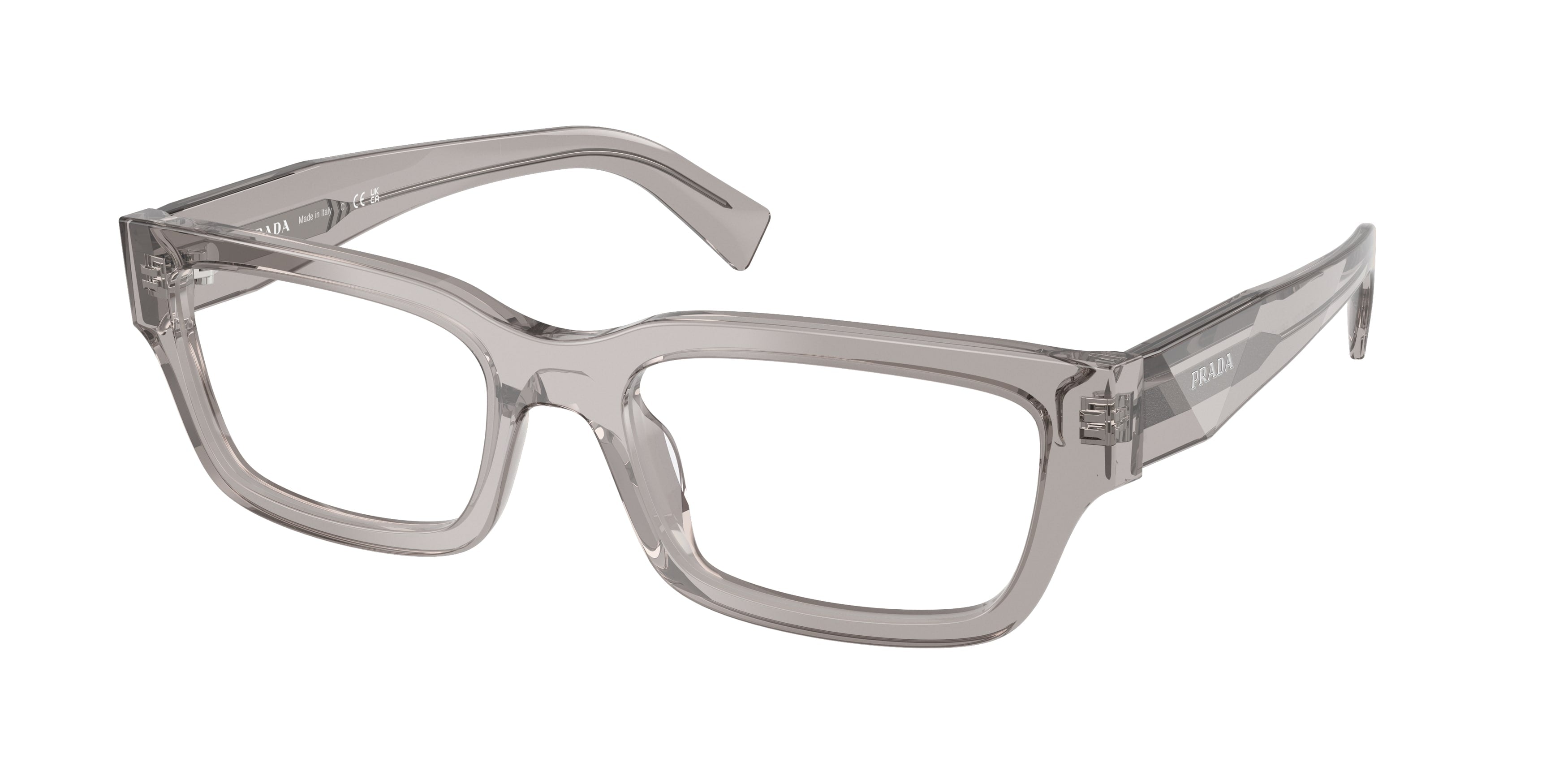 Prada Uomo Prada PR C02V 18J1O1 Montature da vista Acetato Grigio Pillow Normale