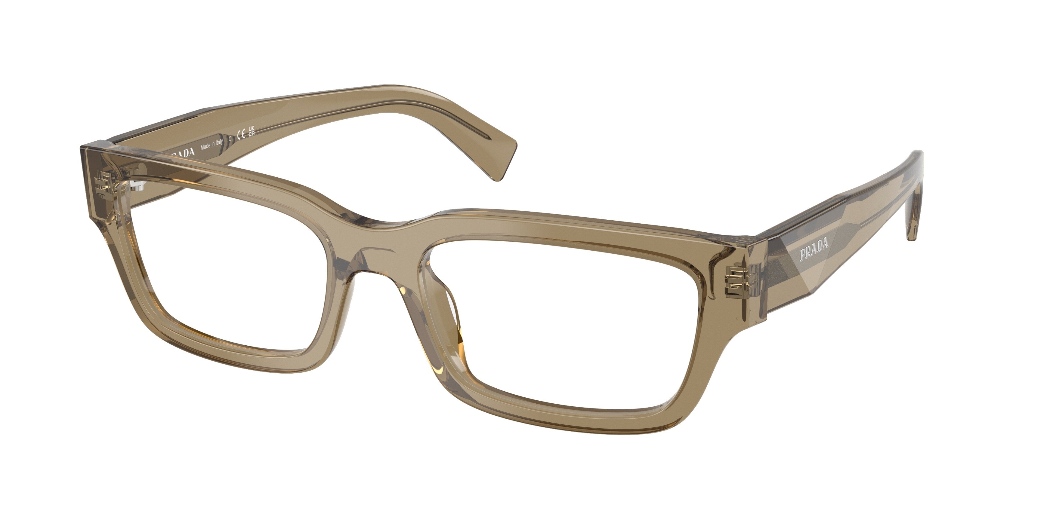 Prada Uomo Prada PR C02V 22H1O1 Montature da vista Acetato Marrone Pillow Normale
