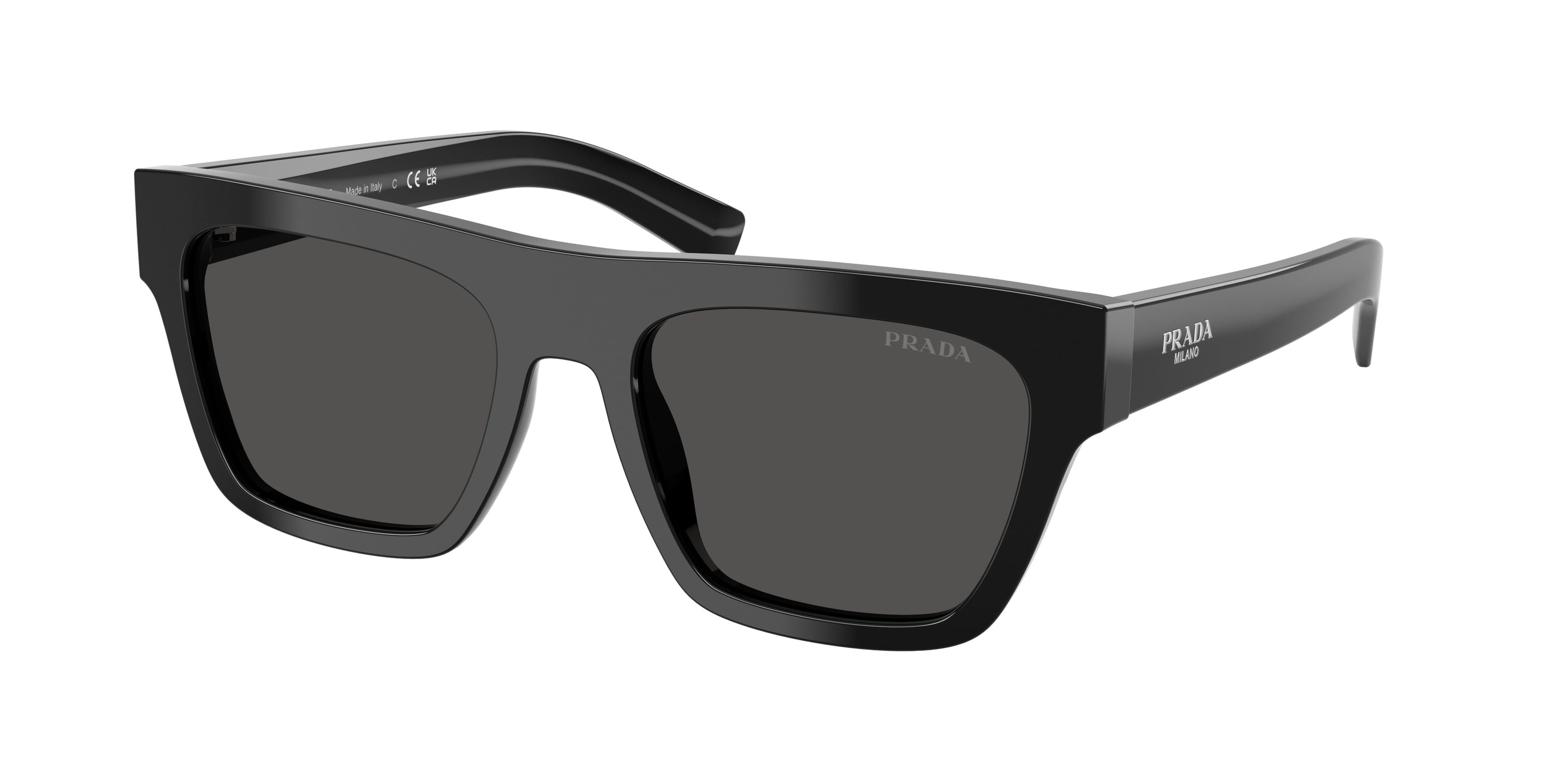 Prada Uomo Prada PR C03S 16K08Z Occhiali da sole Acetato Nero Grigio Squadrata Normale