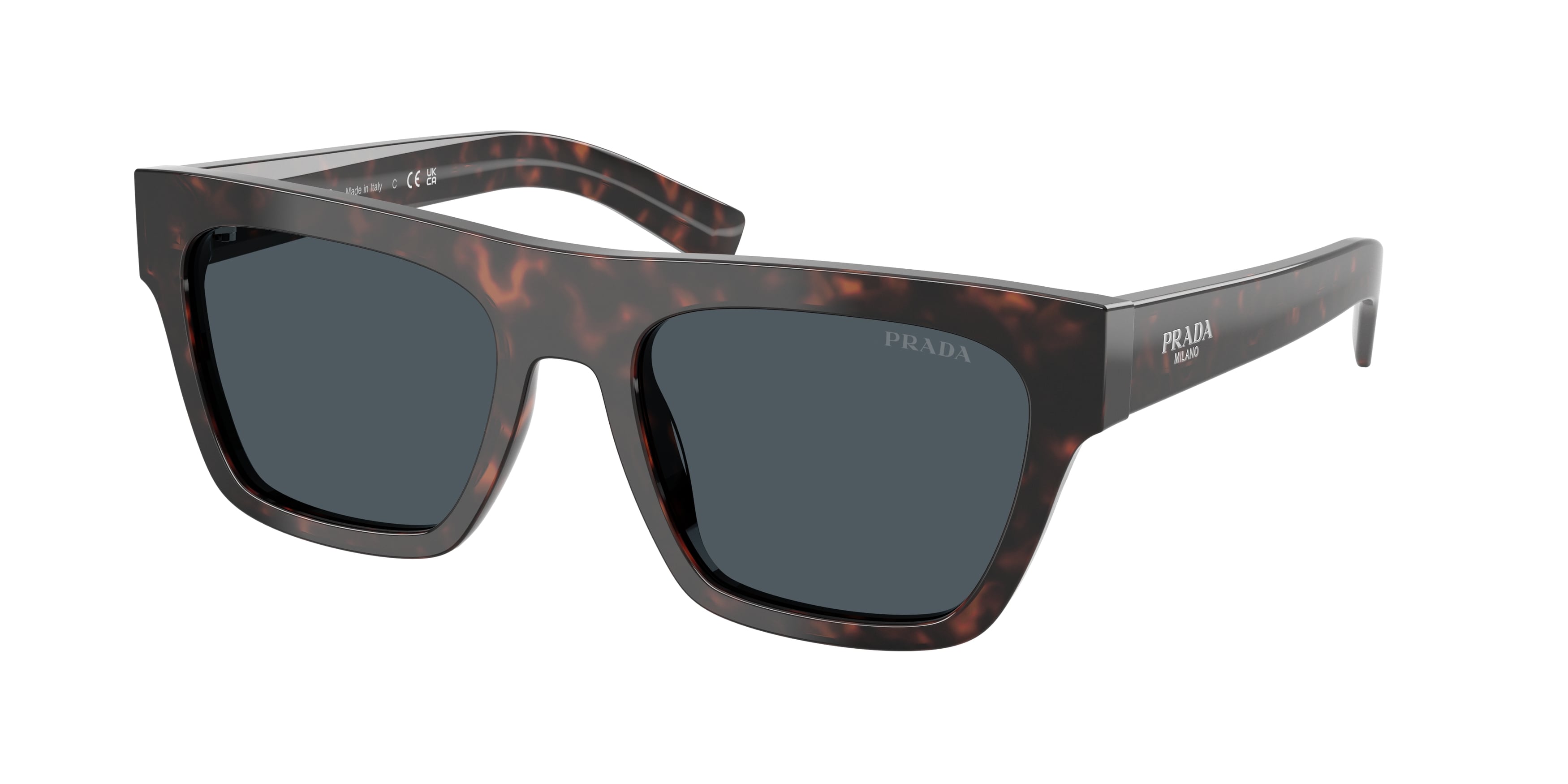 Prada Uomo Prada PR C03S 17N70B Occhiali da sole Acetato Tartaruga Grigio Squadrata Normale