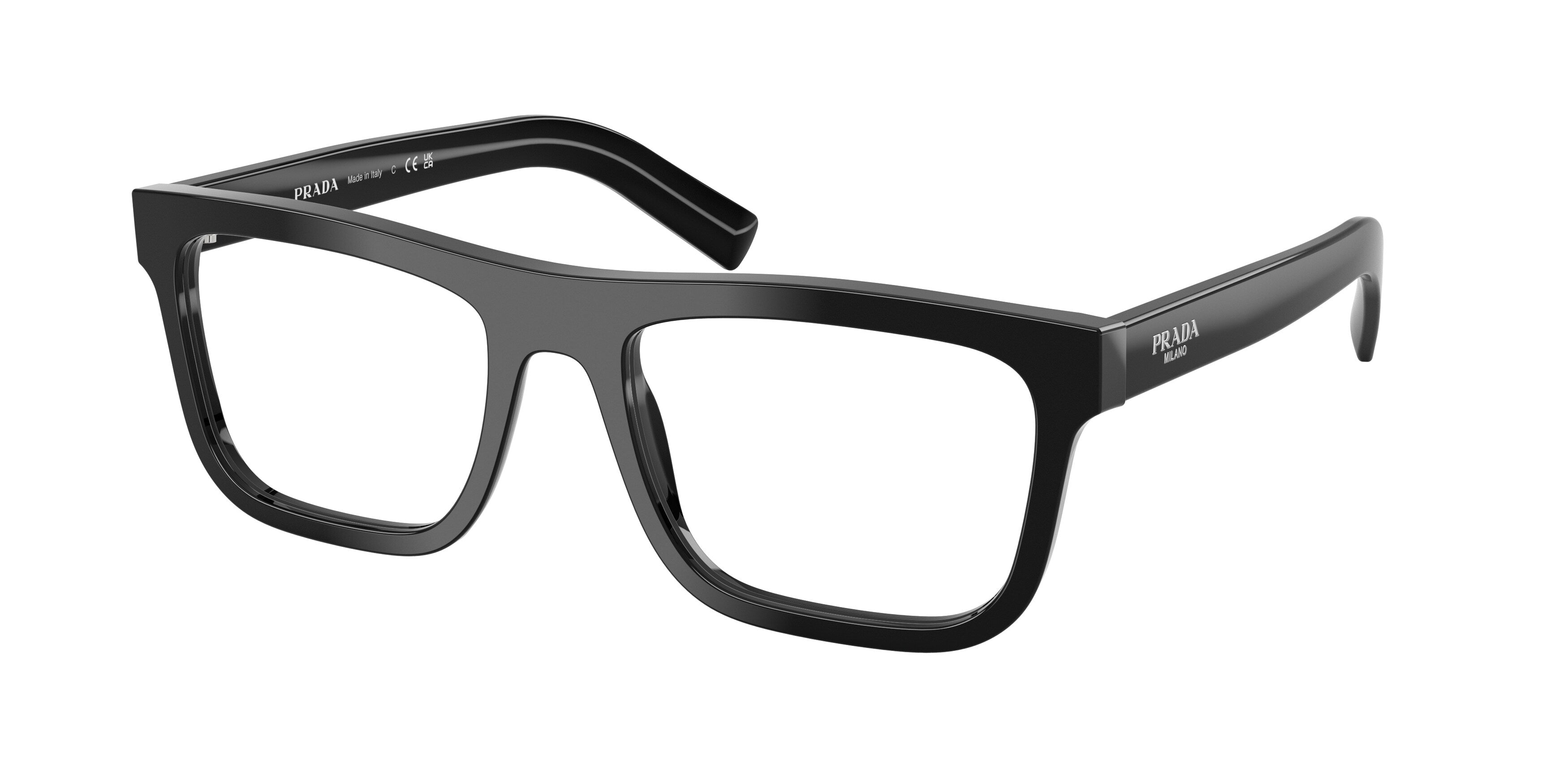 Prada Uomo Prada PR C03V 16K1O1 Montature da vista Acetato Nero Pillow Normale Prada Uomo Prada PR C03V 16K1O1 Montature da vista Acetato Nero Pillow Normale