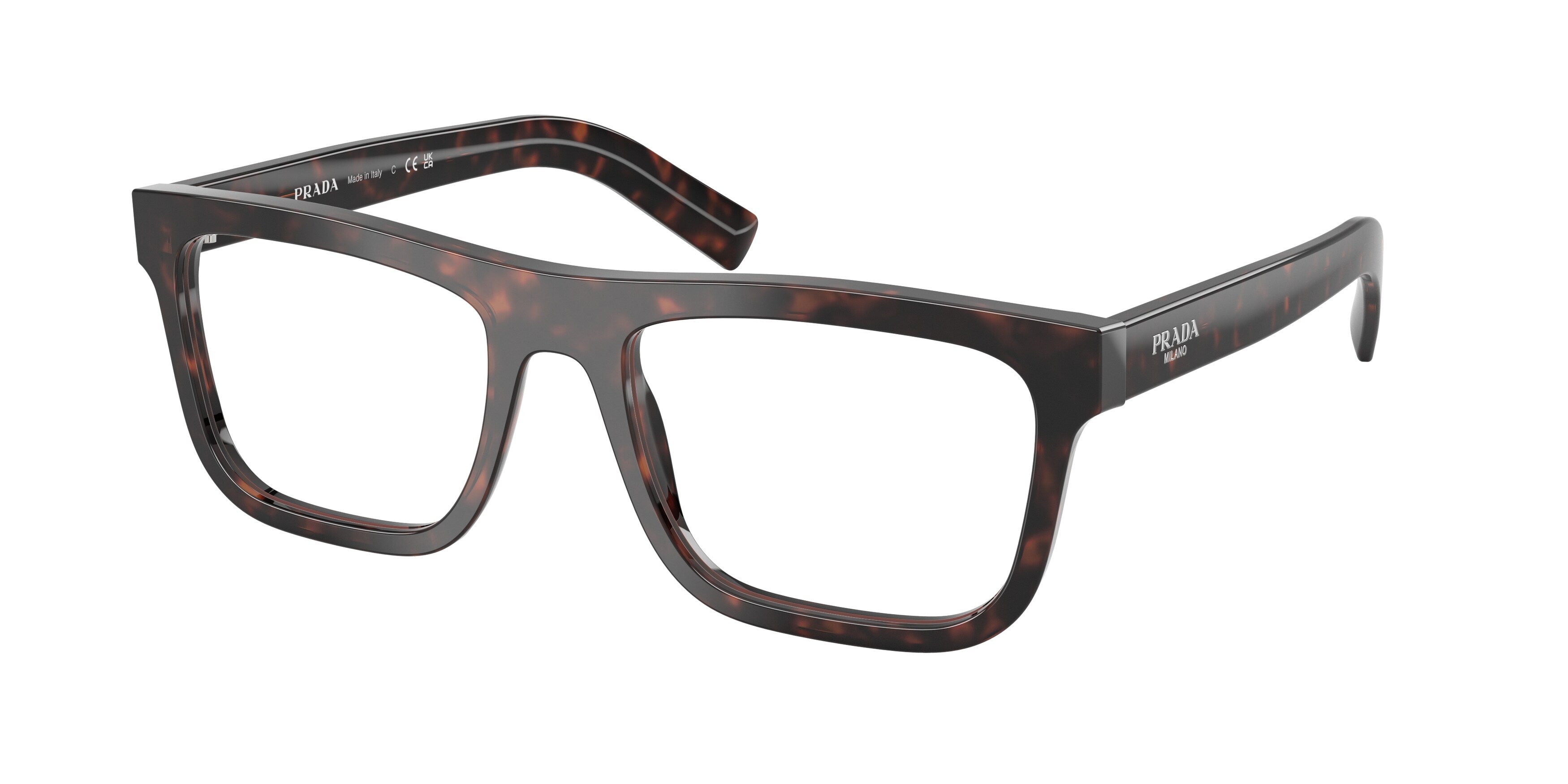 Prada Uomo Prada PR C03V 17N1O1 Montature da vista Acetato Tartaruga Pillow Normale
