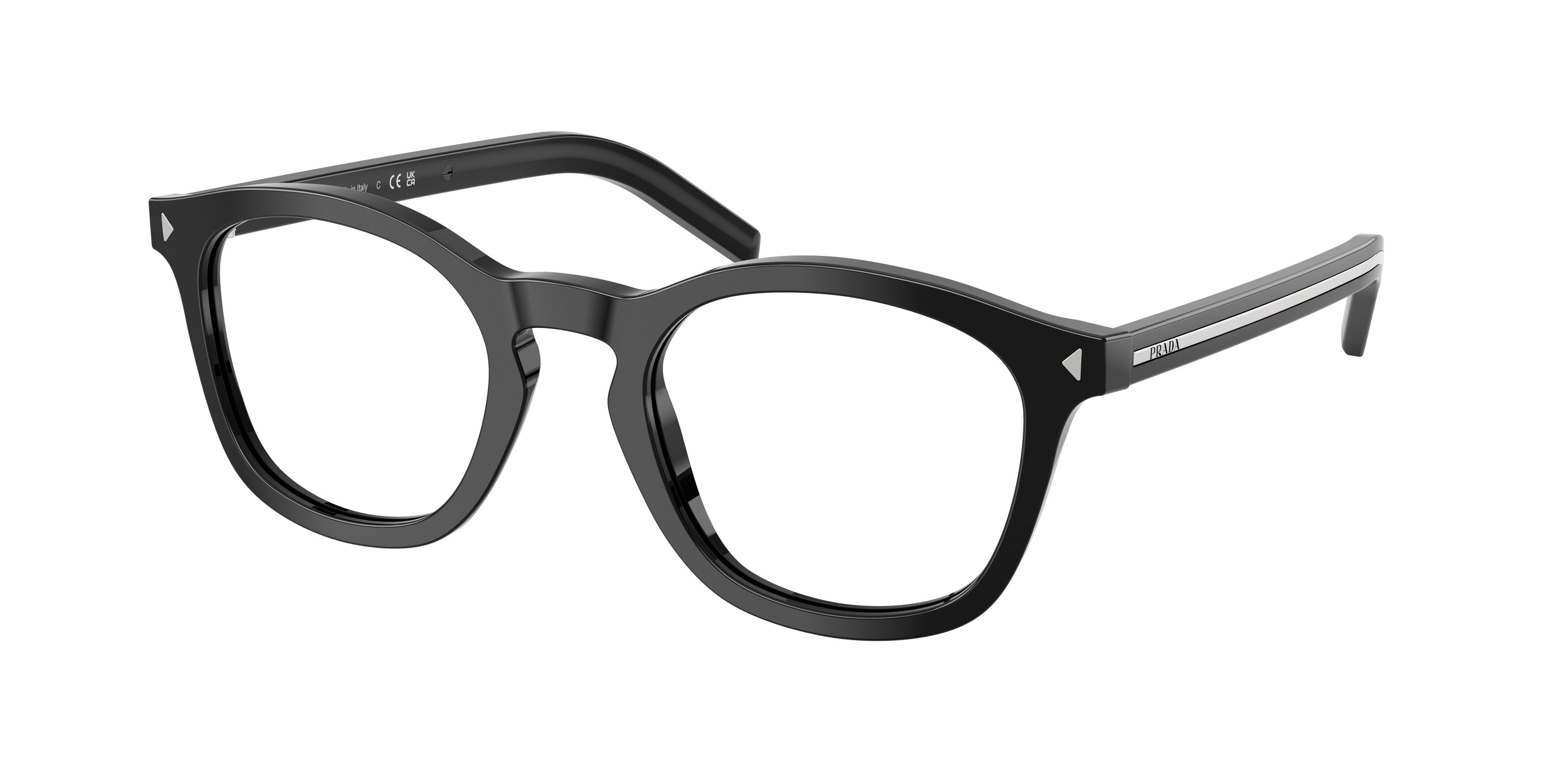 Prada Uomo Prada PR C04V 16K1O1 Montature da vista Acetato Nero Pillow Normale Prada Uomo Prada PR C04V 16K1O1 Montature da vista Acetato Nero Pillow Normale