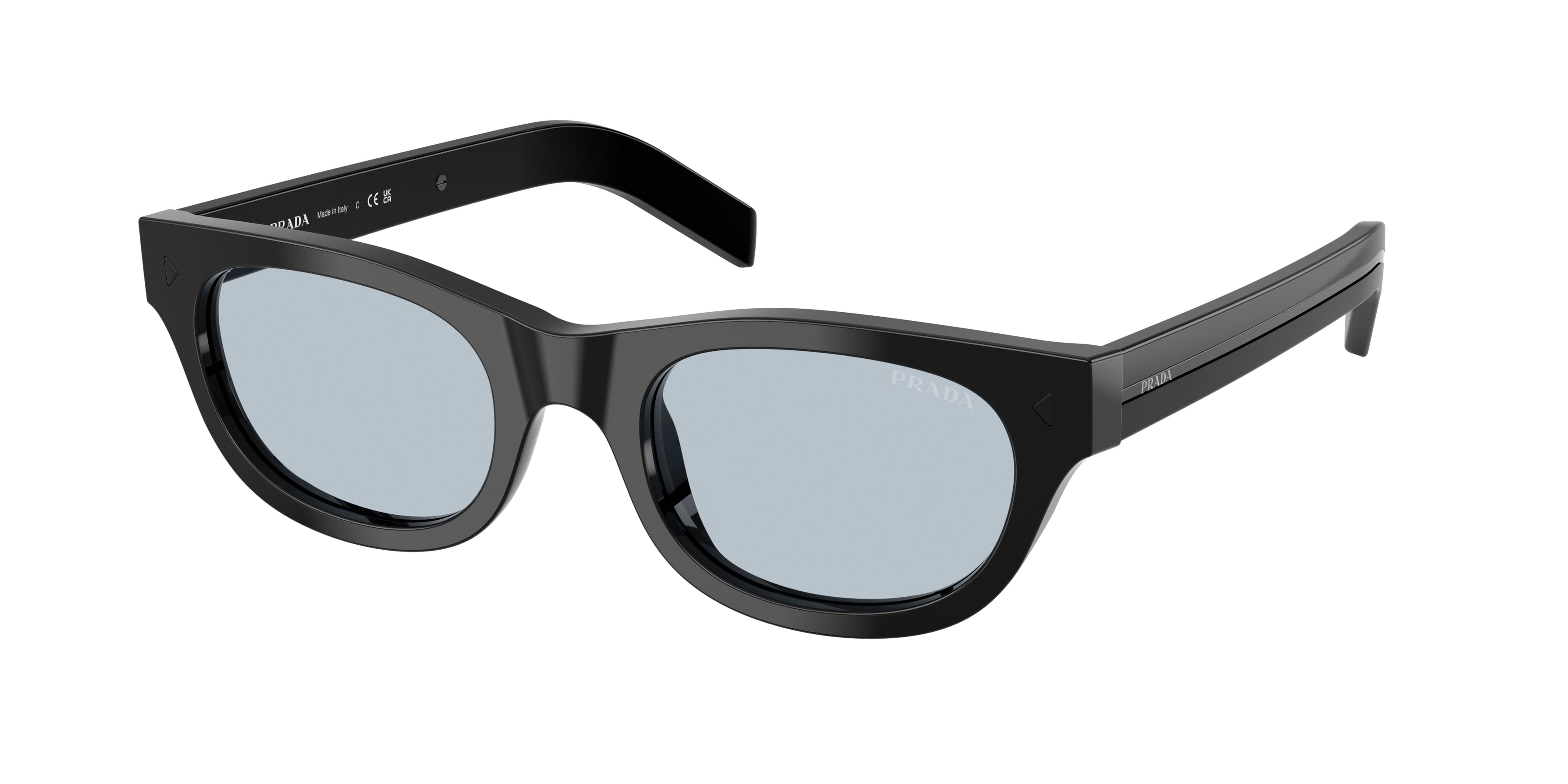 Prada Uomo Prada PR C09S 16K30W Occhiali da sole Acetato Nero Blu Cat Eye Normale Prada Uomo Prada PR C09S 16K30W Occhiali da sole Acetato Nero Blu Cat Eye Normale