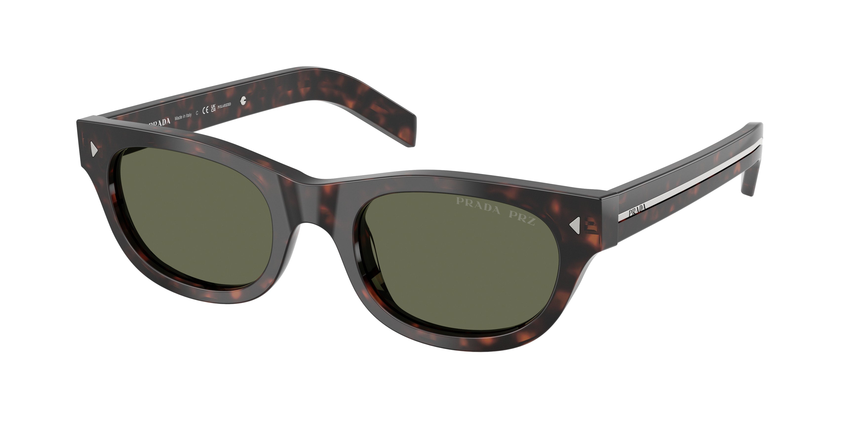Prada Uomo Prada PR C09S 17N03R Occhiali da sole Acetato Tartaruga Verde Cat Eye Polarizzata Prada Uomo Prada PR C09S 17N03R Occhiali da sole Acetato Tartaruga Verde Cat Eye Polarizzata