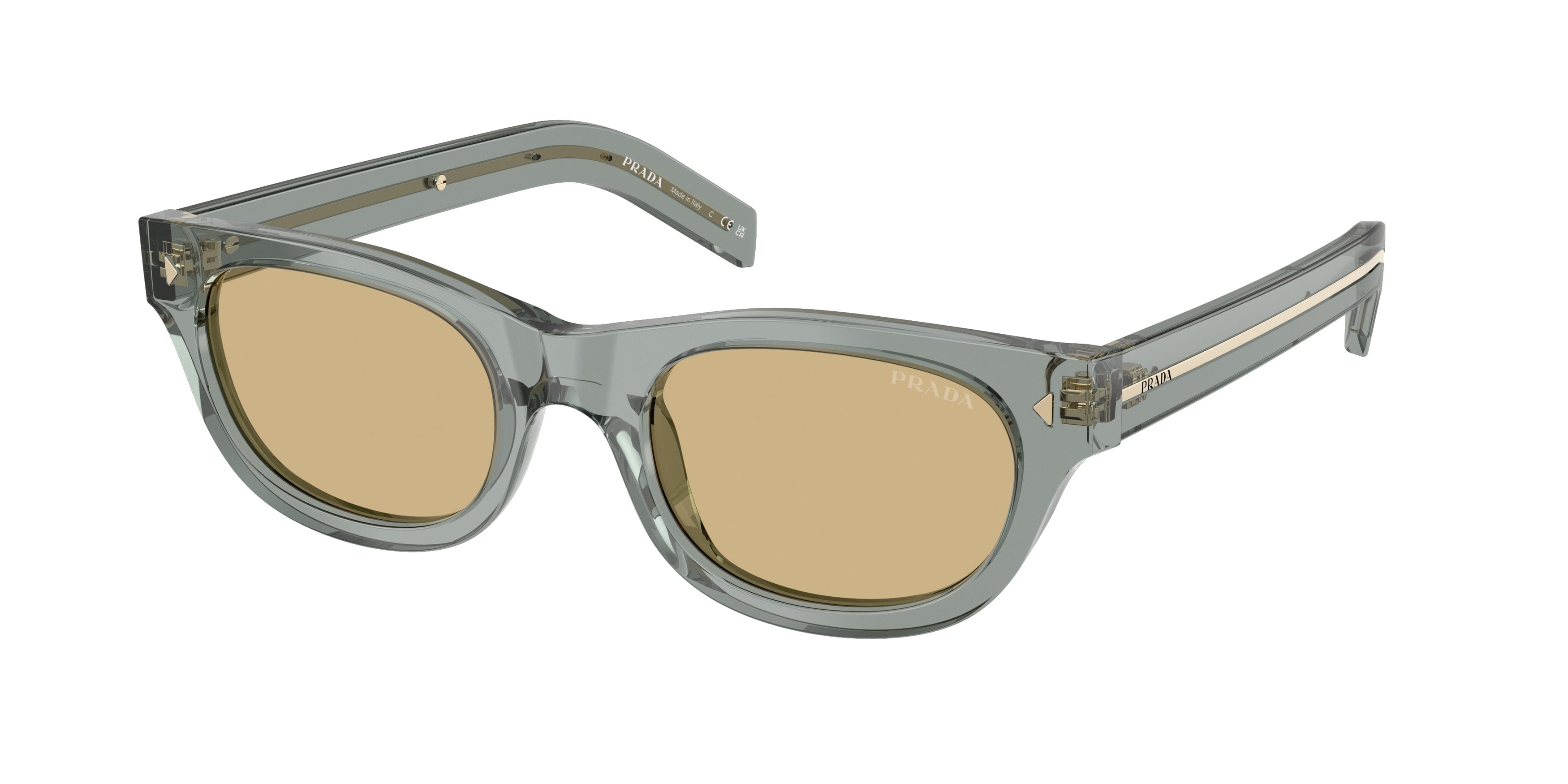 Prada Uomo Prada PR C09S 21J70R Occhiali da sole Acetato Grigio Marrone Cat Eye Normale
