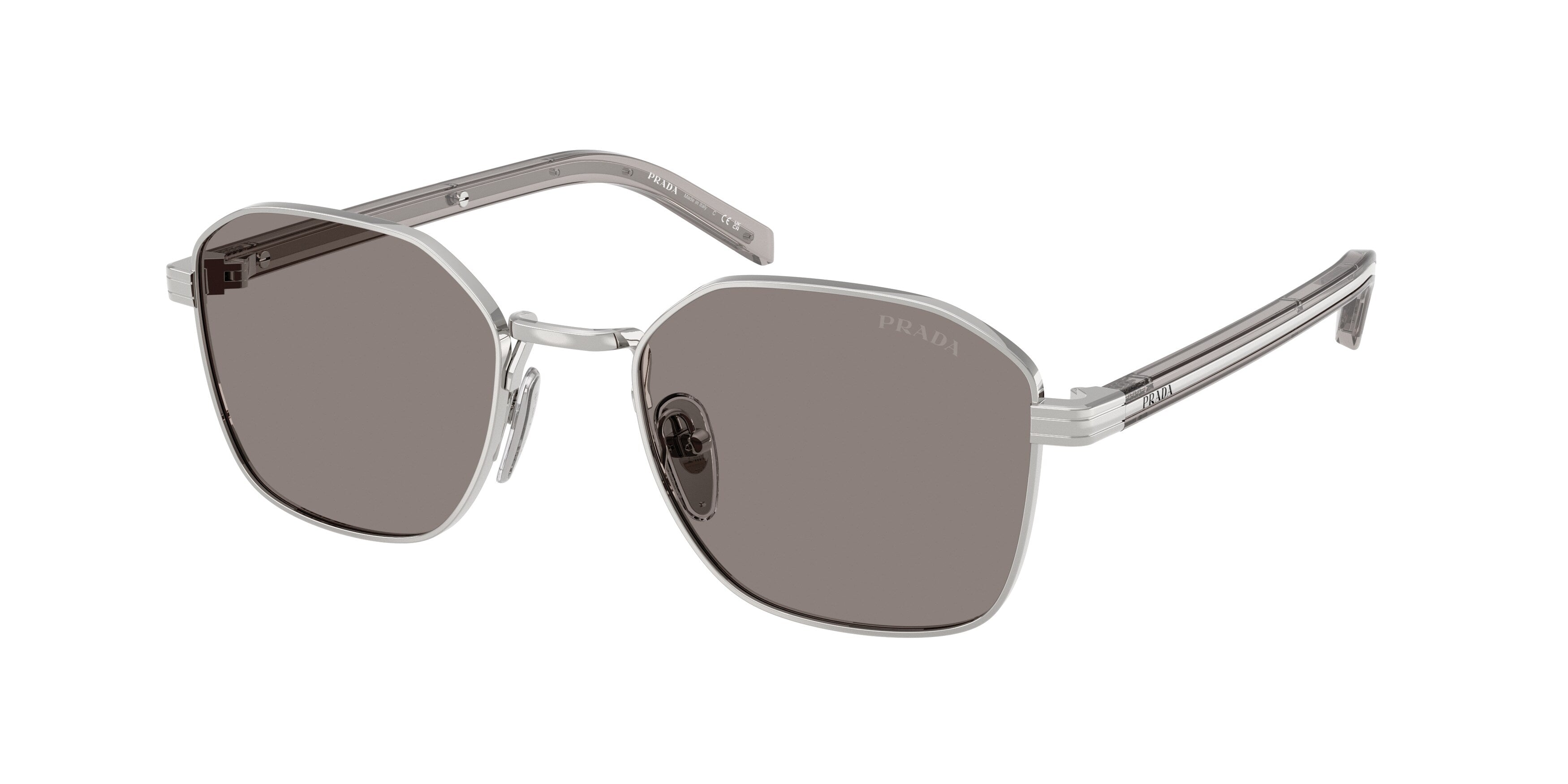 Prada Uomo Prada PR C50S 1BC80Q Occhiali da sole Acciaio Argento Grigio Squadrata Normale Prada Uomo Prada PR C50S 1BC80Q Occhiali da sole Acciaio Argento Grigio Squadrata Normale
