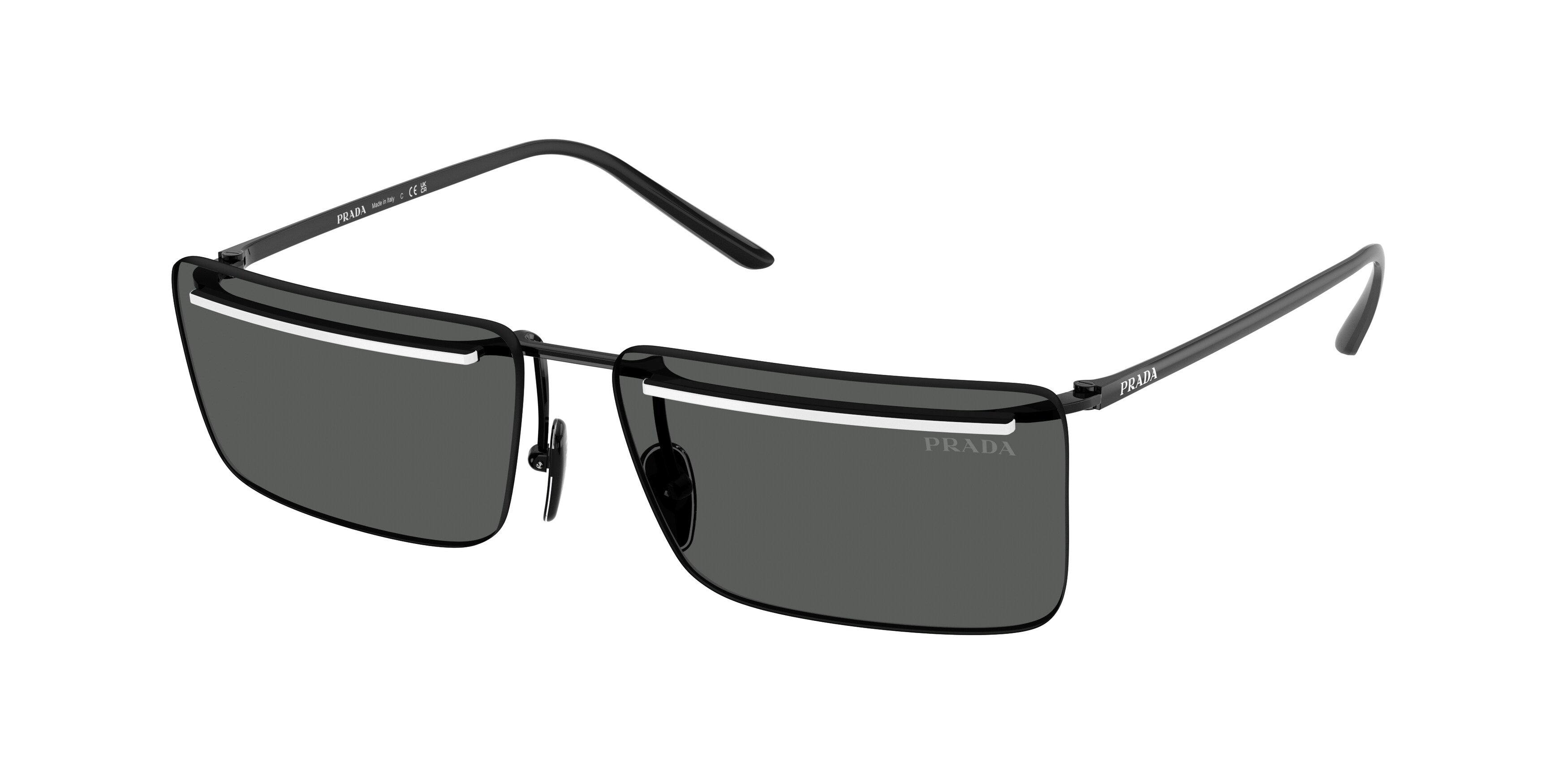 Prada Uomo Prada PR C53S YC460T Occhiali da sole Metallo Nero Grigio Squadrata Normale Prada Uomo Prada PR C53S YC460T Occhiali da sole Metallo Nero Grigio Squadrata Normale
