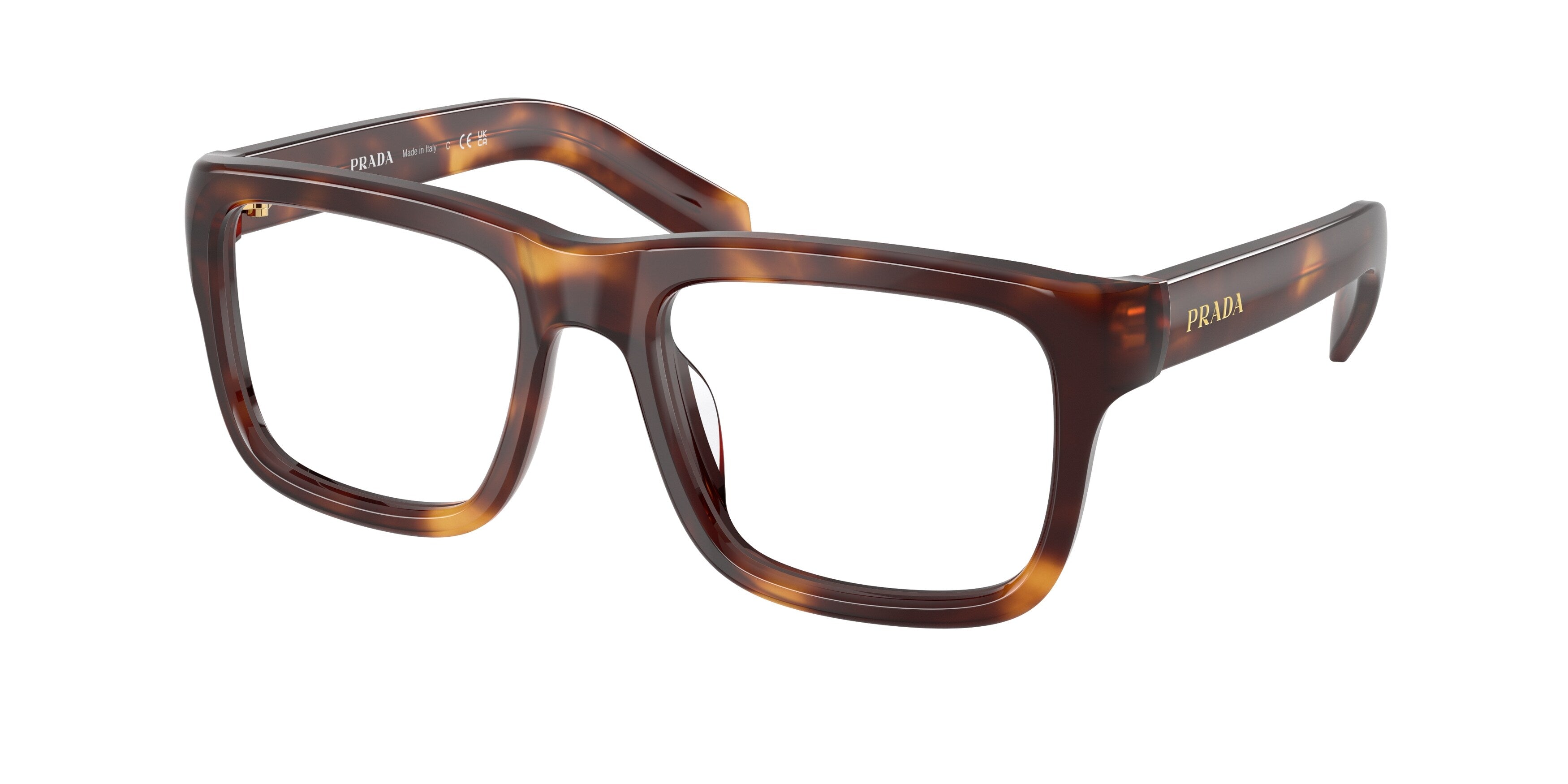 Prada Uomo Prada PR D02V 15W1O1 Montature da vista Acetato Tartaruga Trasparente Squadrata Normale Prada Uomo Prada PR D02V 15W1O1 Montature da vista Acetato Tartaruga Trasparente Squadrata Normale